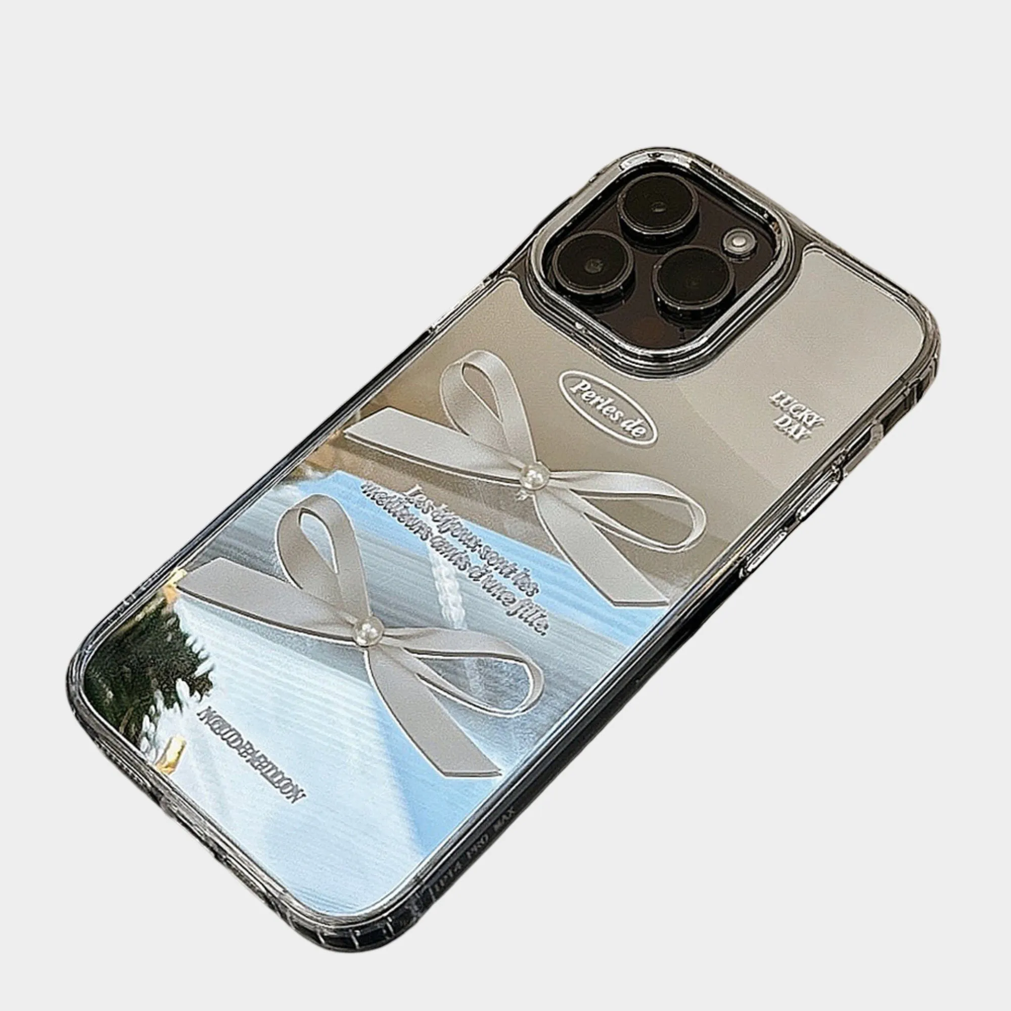 Anna-Kaci Mirror Bow Phone Case with Ribbon Graphic Design sold by Anna-Kaci product image thumbnail 4