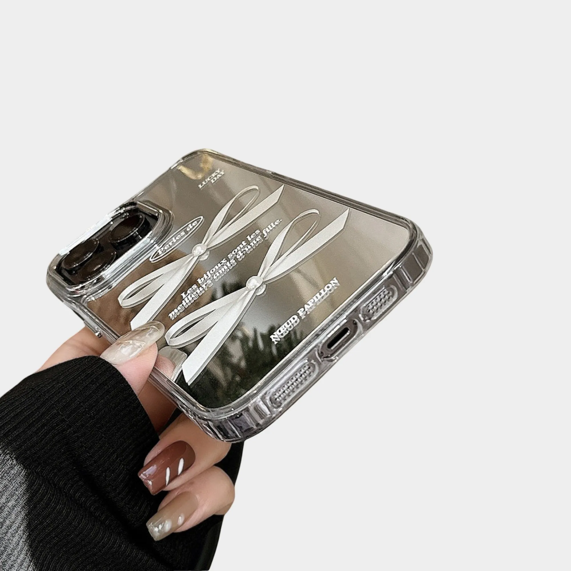 Anna-Kaci Mirror Bow Phone Case with Ribbon Graphic Design sold by Anna-Kaci product image thumbnail 3