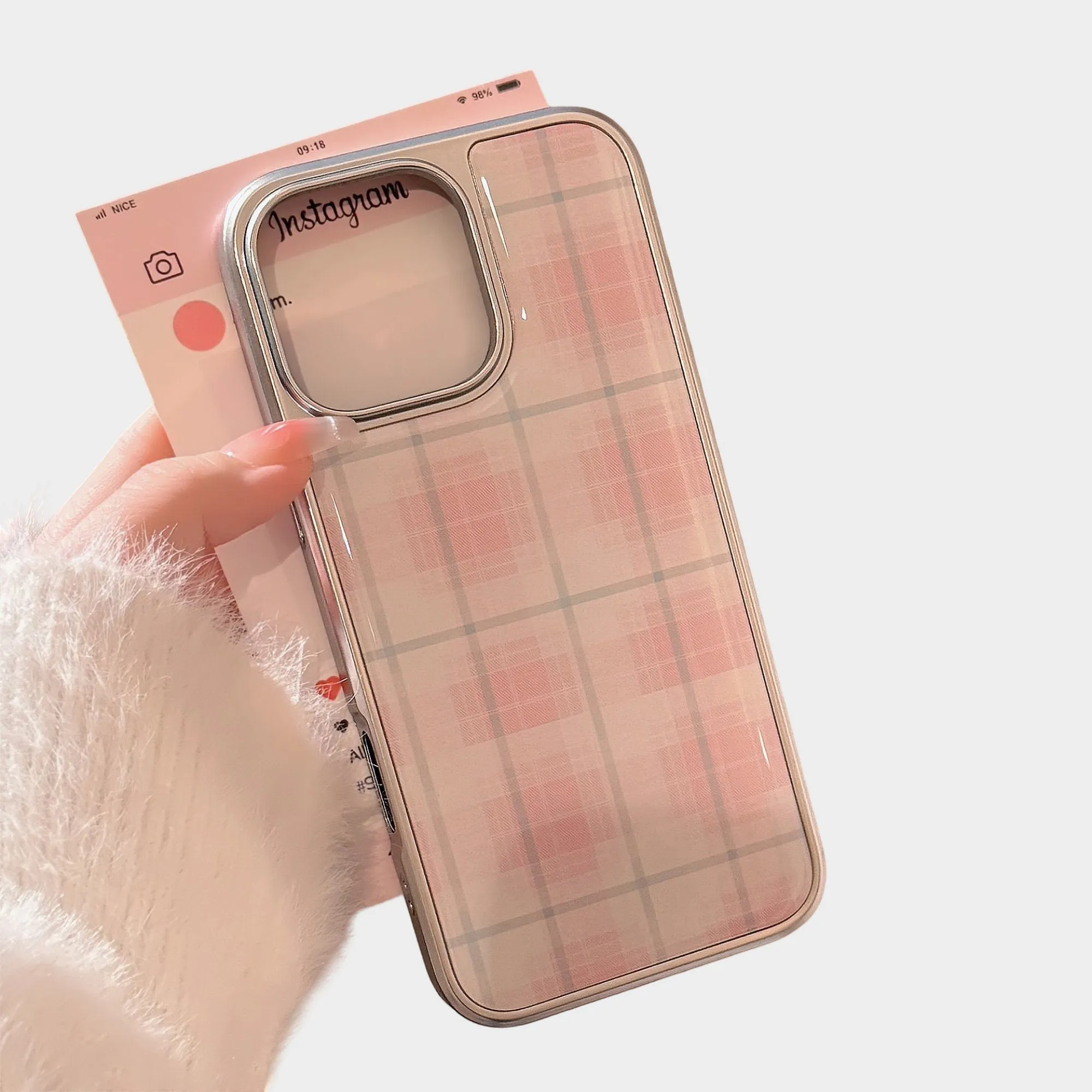 Anna-Kaci Plaid Pattern Phone Case Slim Protective Cover Soft Gloss Finish sold by Anna-Kaci product image thumbnail 3