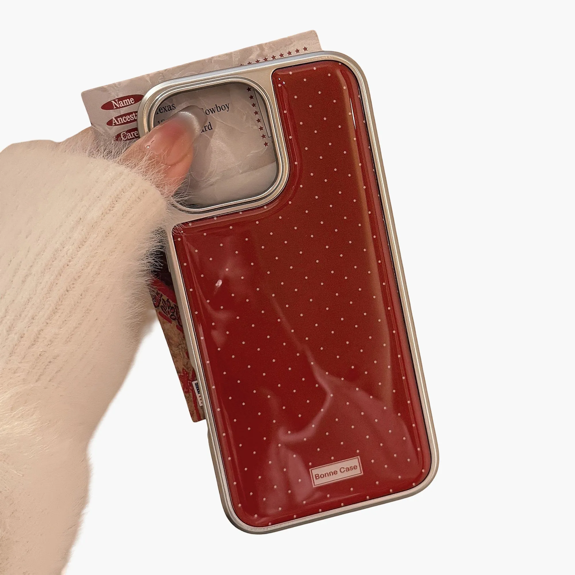 Anna-Kaci Polka Dot Glossy Phone Case Slim Protective Cover Classic Design sold by Anna-Kaci product image thumbnail 2