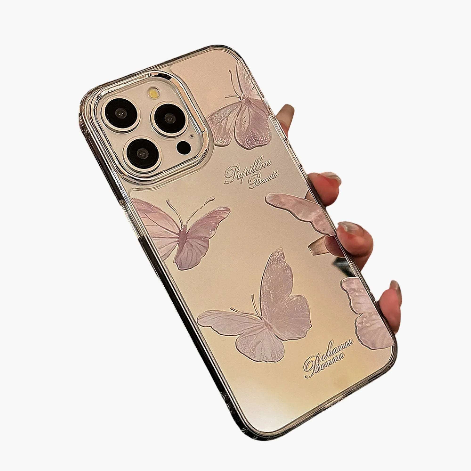 Anna-Kaci Mirror Finish Butterfly Phone Case with Decorative Charm Slim Protective Cover sold by Anna-Kaci product image thumbnail 4