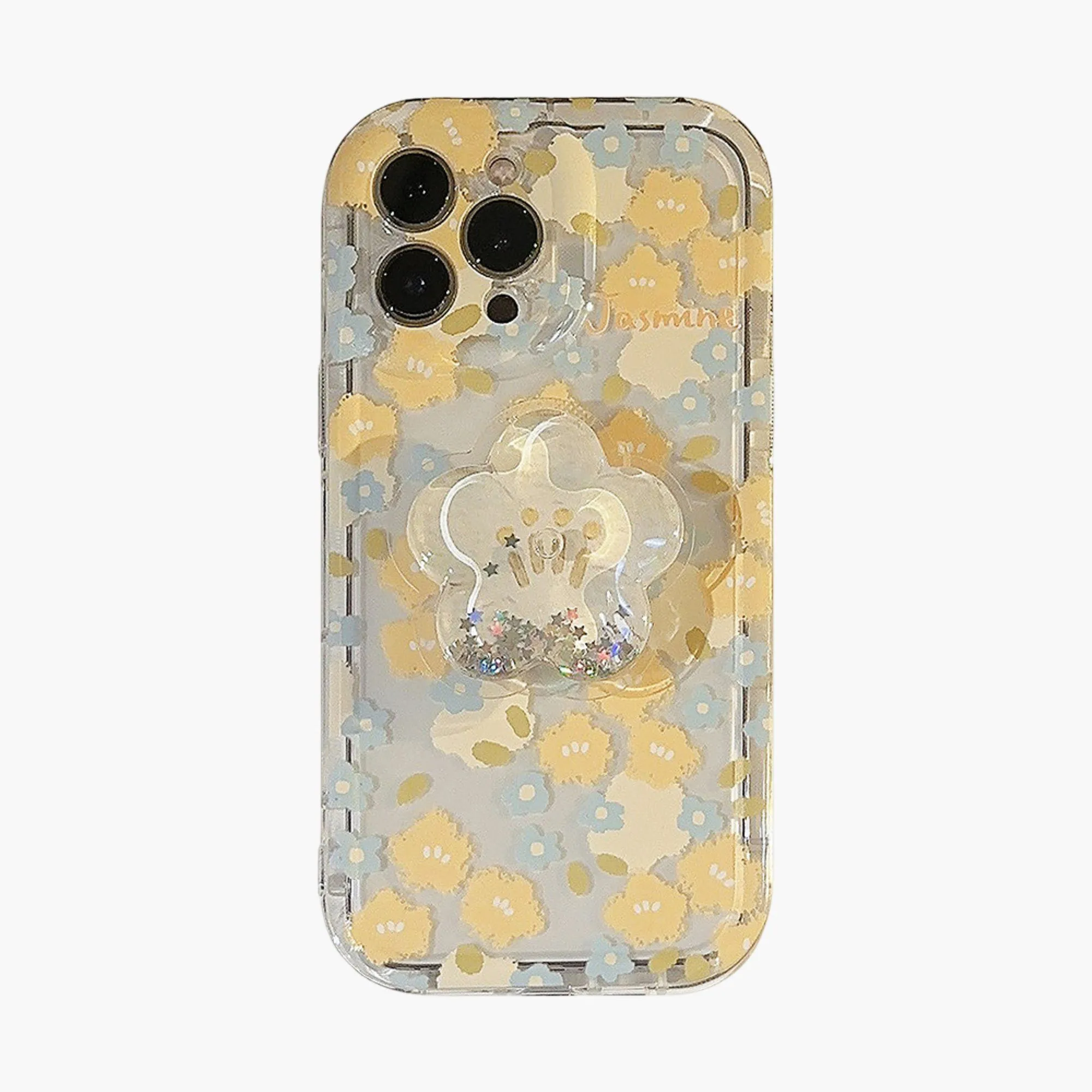 Anna-Kaci Floral Phone Case with Built In Phone Stand Clear Slim Protective Cover sold by Anna-Kaci