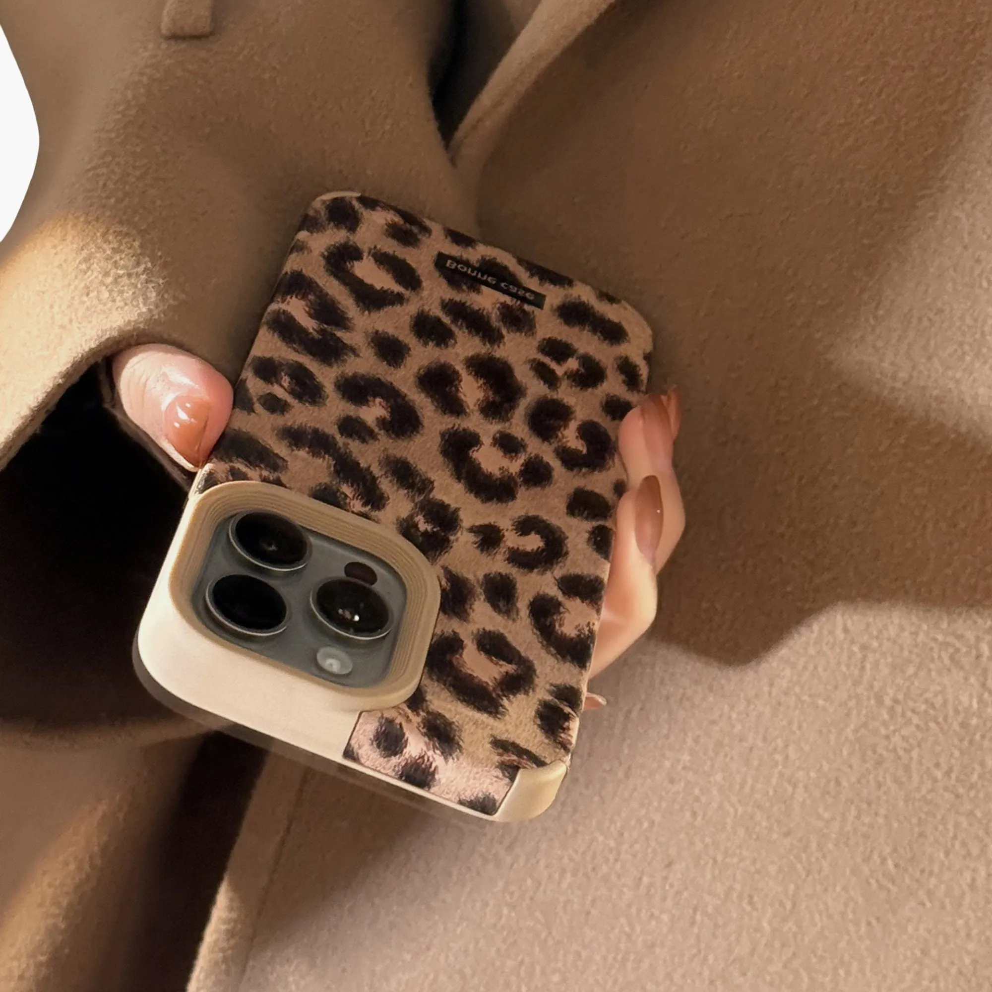 Anna-Kaci Leopard Print Phone Case with Beaded Wrist Strap Built In Phone Stand Slim Protective Cover sold by Anna-Kaci product image thumbnail 2