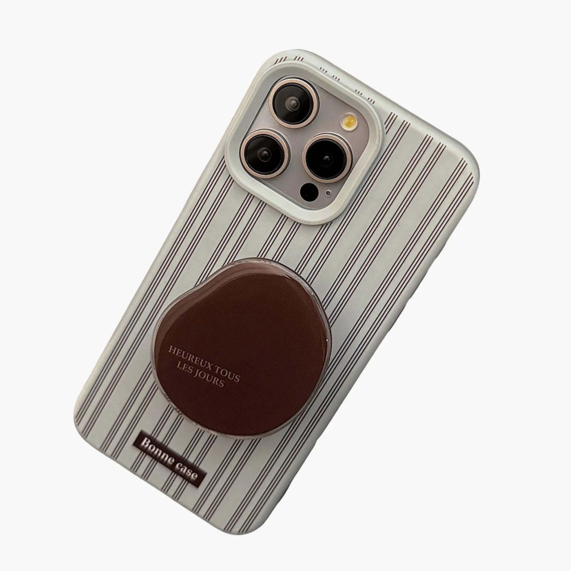 Anna-Kaci Striped Phone Case with Built In Phone Stand Raised Grip Accent Glossy Finish Slim Protective Cover sold by Anna-Kaci product image thumbnail 2