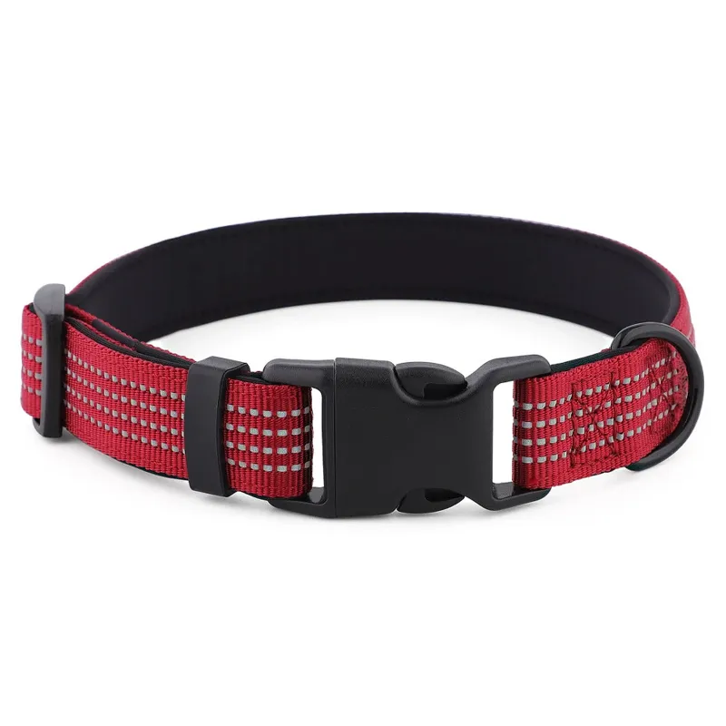 Anna-Kaci Dog Collar Reflective Soft Padded Adjustable Comfort Nylon Collars for All Breeds made by Anna-Kaci