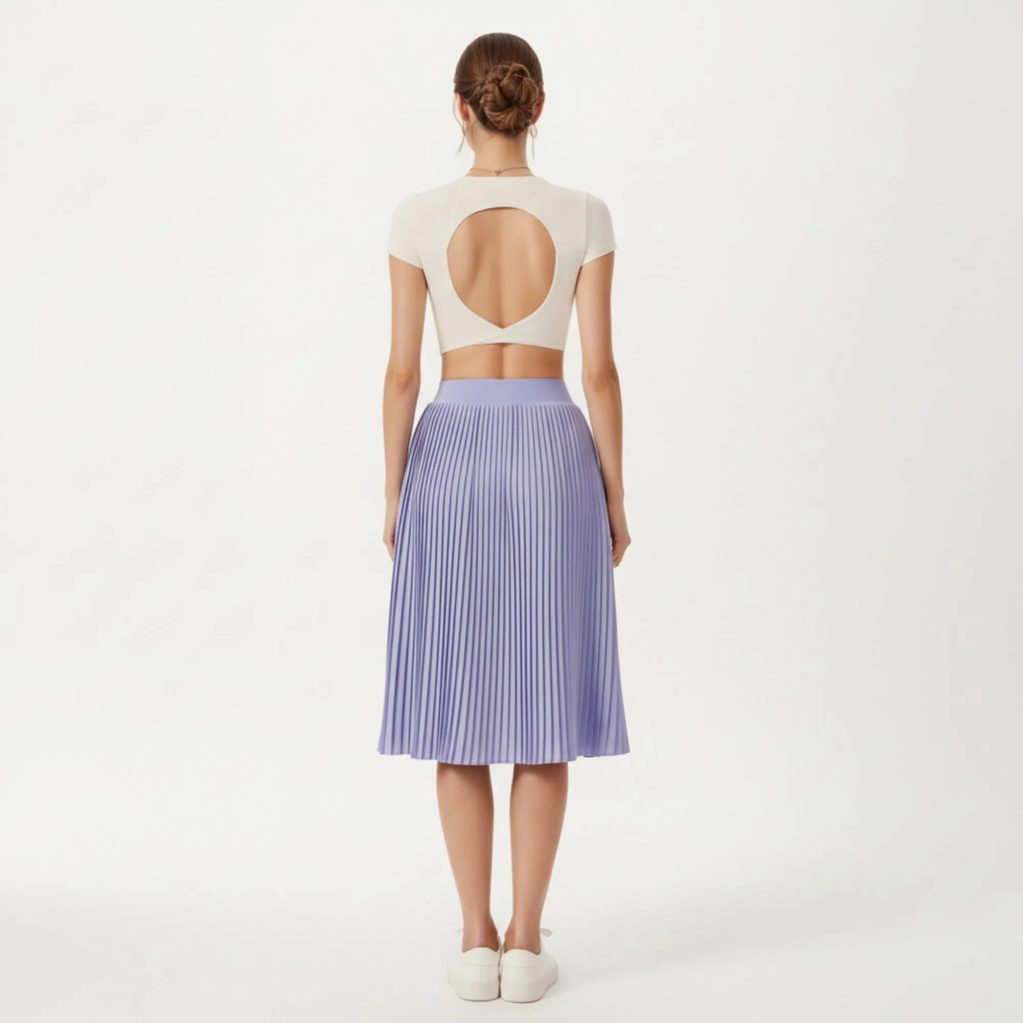 Anna-Kaci Active Women's Short Sleeve Cropped Top with Open Back Cutout and Stretch Fit sold by Anna-Kaci product image thumbnail 4