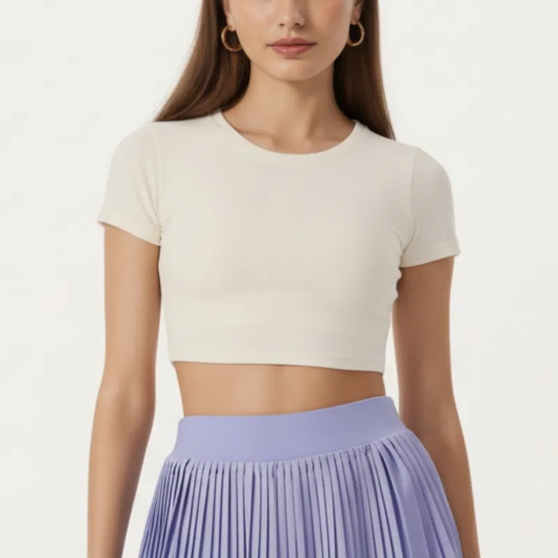 Anna-Kaci Active Women's Short Sleeve Cropped Top with Open Back Cutout and Stretch Fit sold by Anna-Kaci