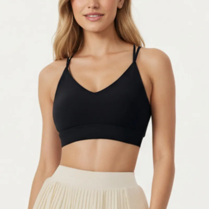 Anna-Kaci Active Women's V Neck Sports Bra with Cross Back Straps and Medium Support made by Anna-Kaci
