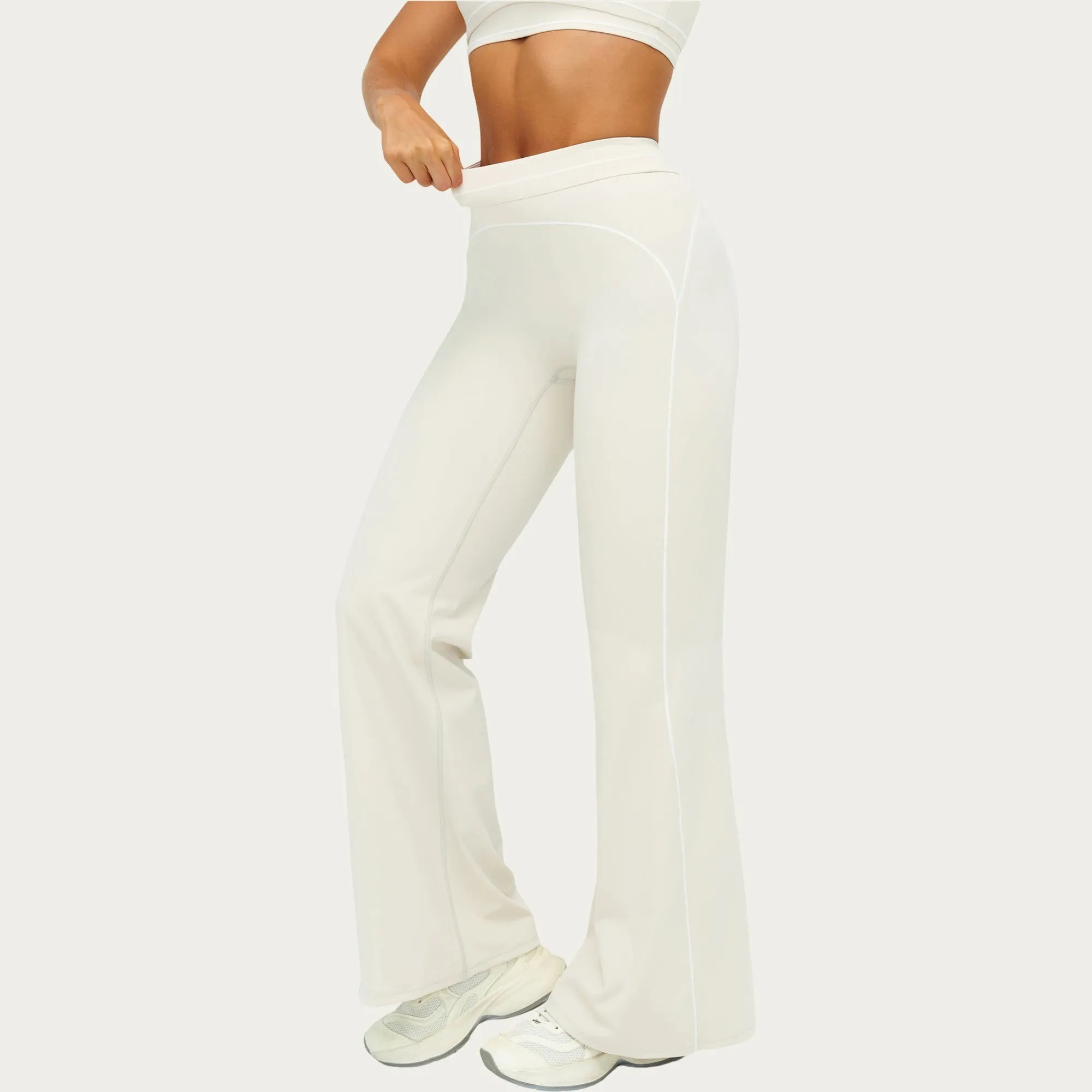 Anna-Kaci Active Women's High Waist Flare Leg Active Pants with Sculpting Fit and Contrast Seam Detailing sold by Anna-Kaci product image thumbnail 3