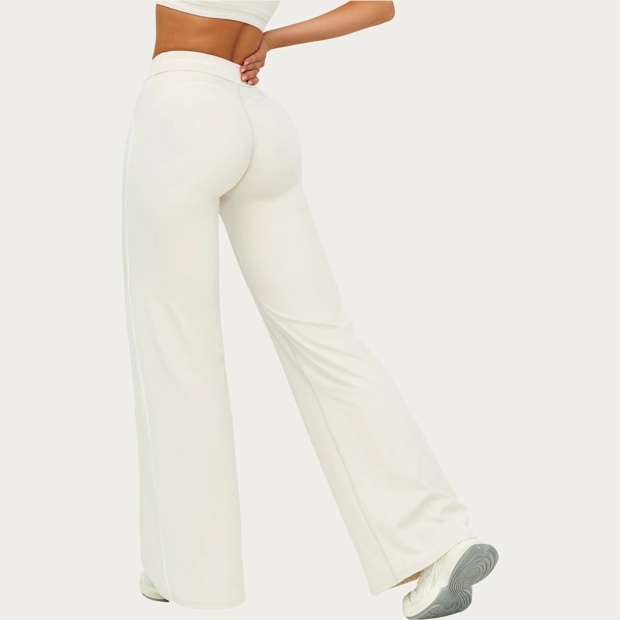 Anna-Kaci Active Women's High Waist Flare Leg Active Pants with Sculpting Fit and Contrast Seam Detailing sold by Anna-Kaci product image thumbnail 4