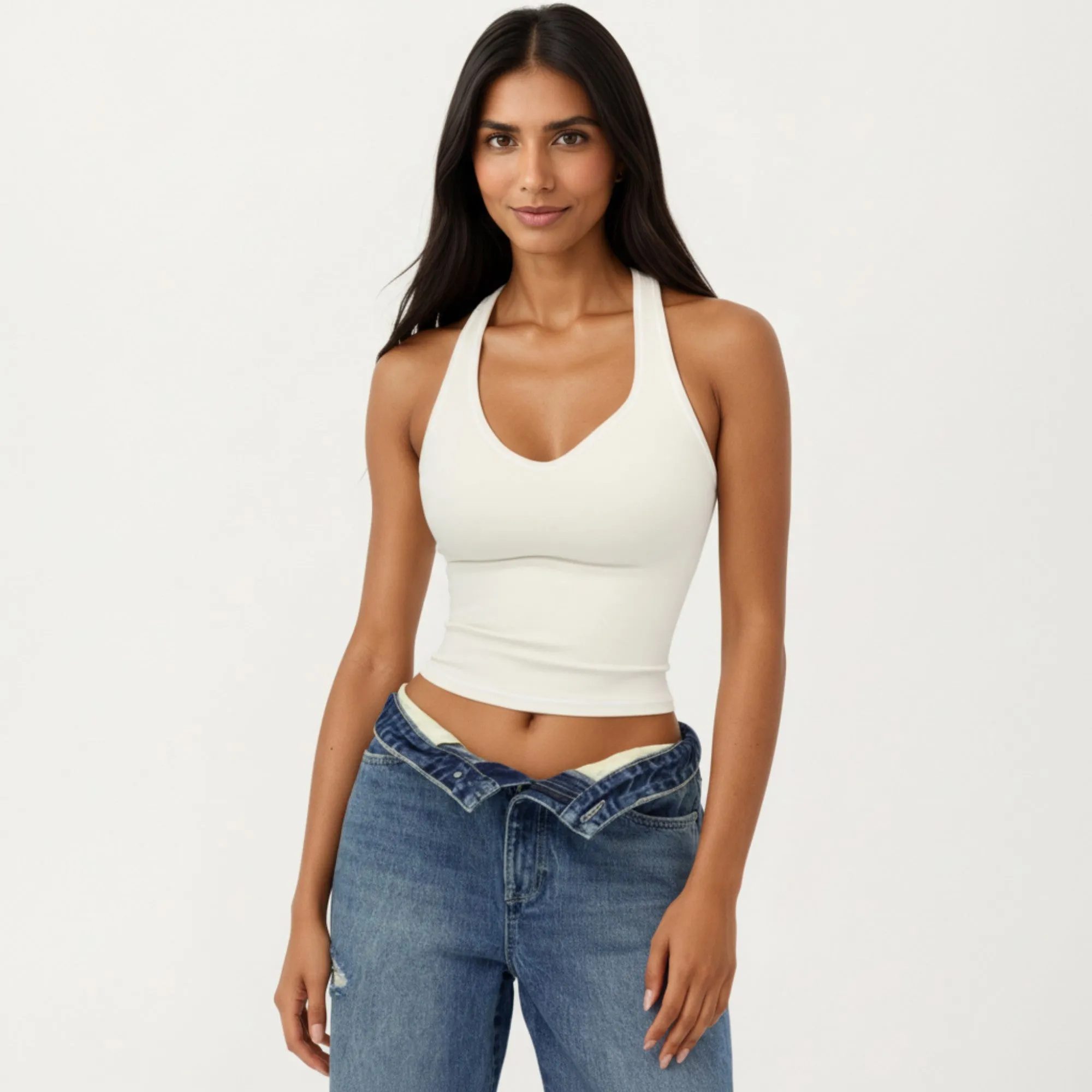 Anna-Kaci Active Women's Sleeveless Fitted Active Tank with Scoop Neck Contrast Trim and Smooth Stretch Fabric sold by Anna-Kaci product image thumbnail 2