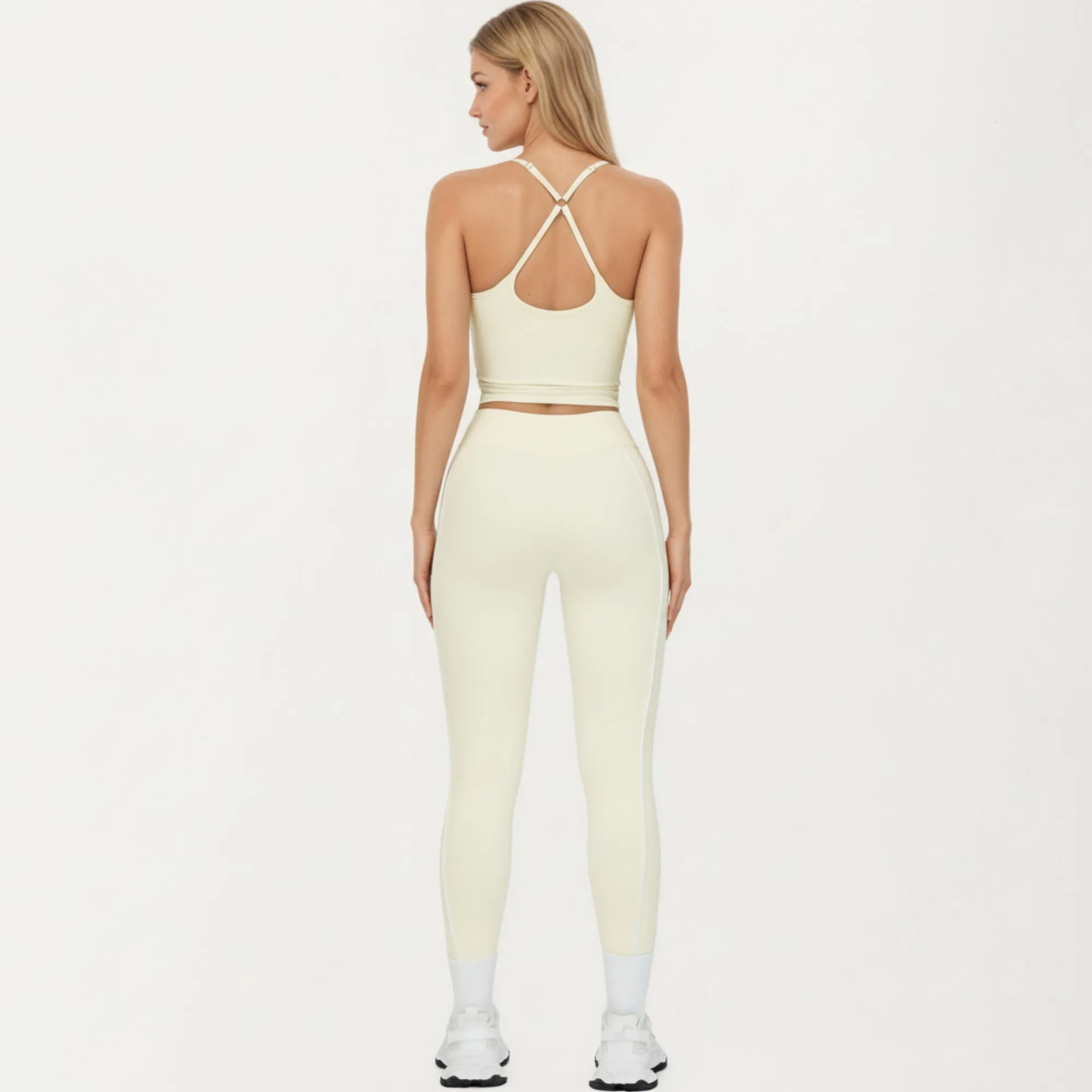 Anna-Kaci Active Women's Fitted Sports Bra Tank with V Neckline Adjustable Straps and Smooth Stretch Support sold by Anna-Kaci product image thumbnail 4