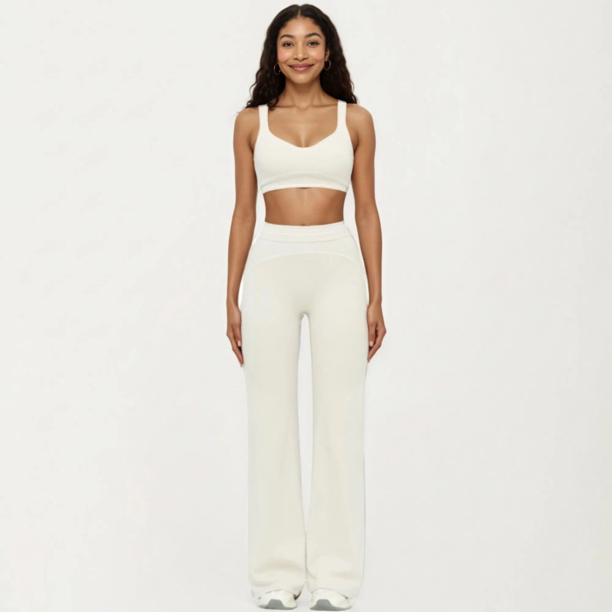 Anna-Kaci Active Women's Ribbed Fitted Sports Bra Top with Scoop Neck Contrast Trim and Medium Support sold by Anna-Kaci product image thumbnail 3