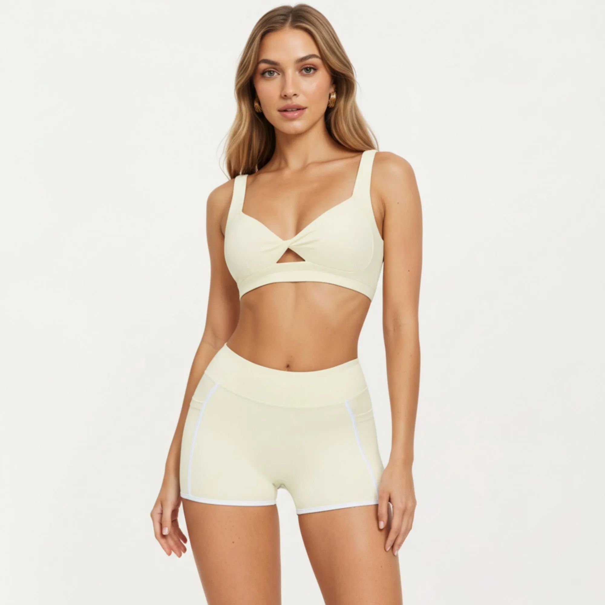 Anna-Kaci Active Women's Twist Front Sports Bra with Wide Straps and Scoop Back Support sold by Anna-Kaci product image thumbnail 2