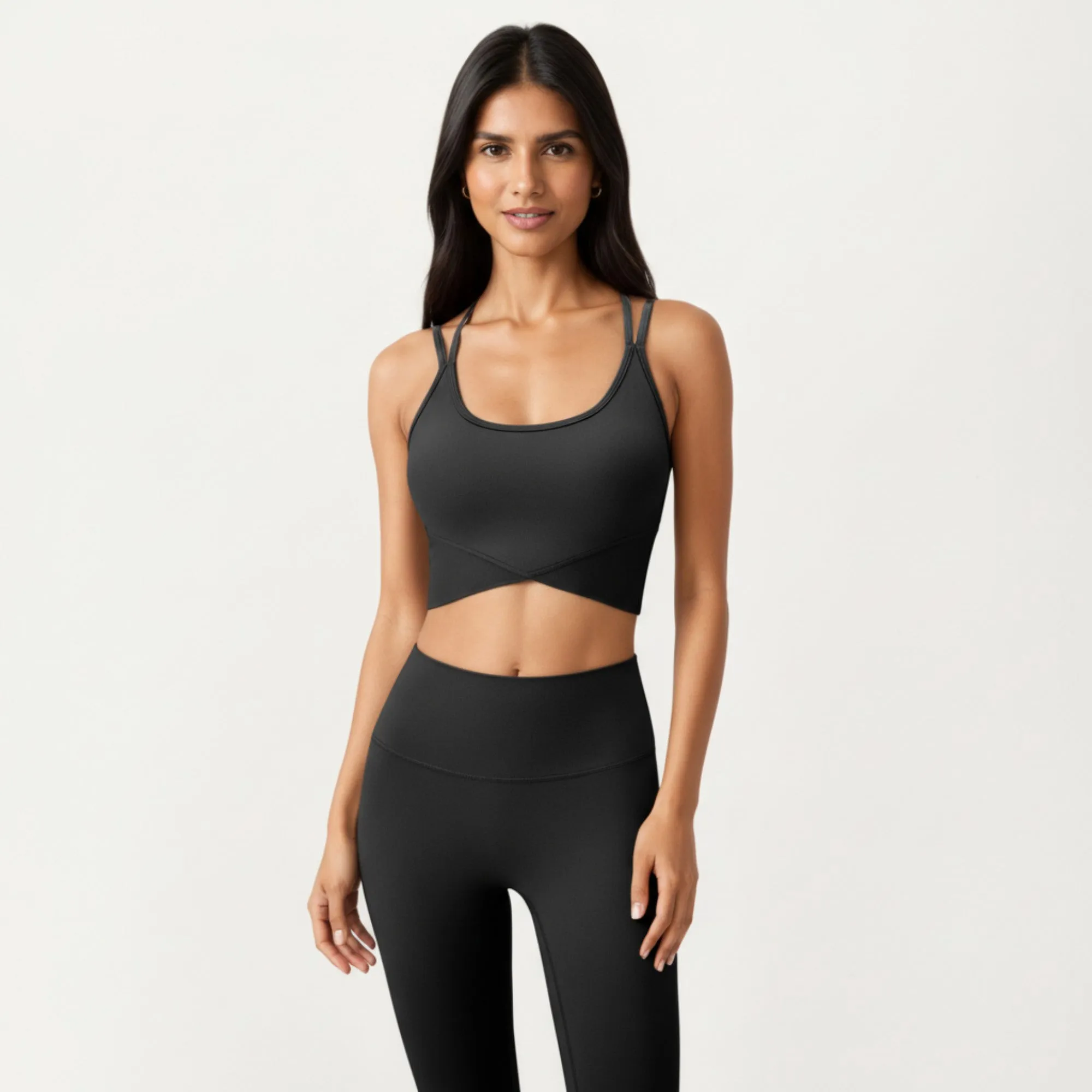 Anna-Kaci Active Women's Strappy Back Sports Bra with Scoop Neckline and Wide Support Band sold by Anna-Kaci product image thumbnail 2