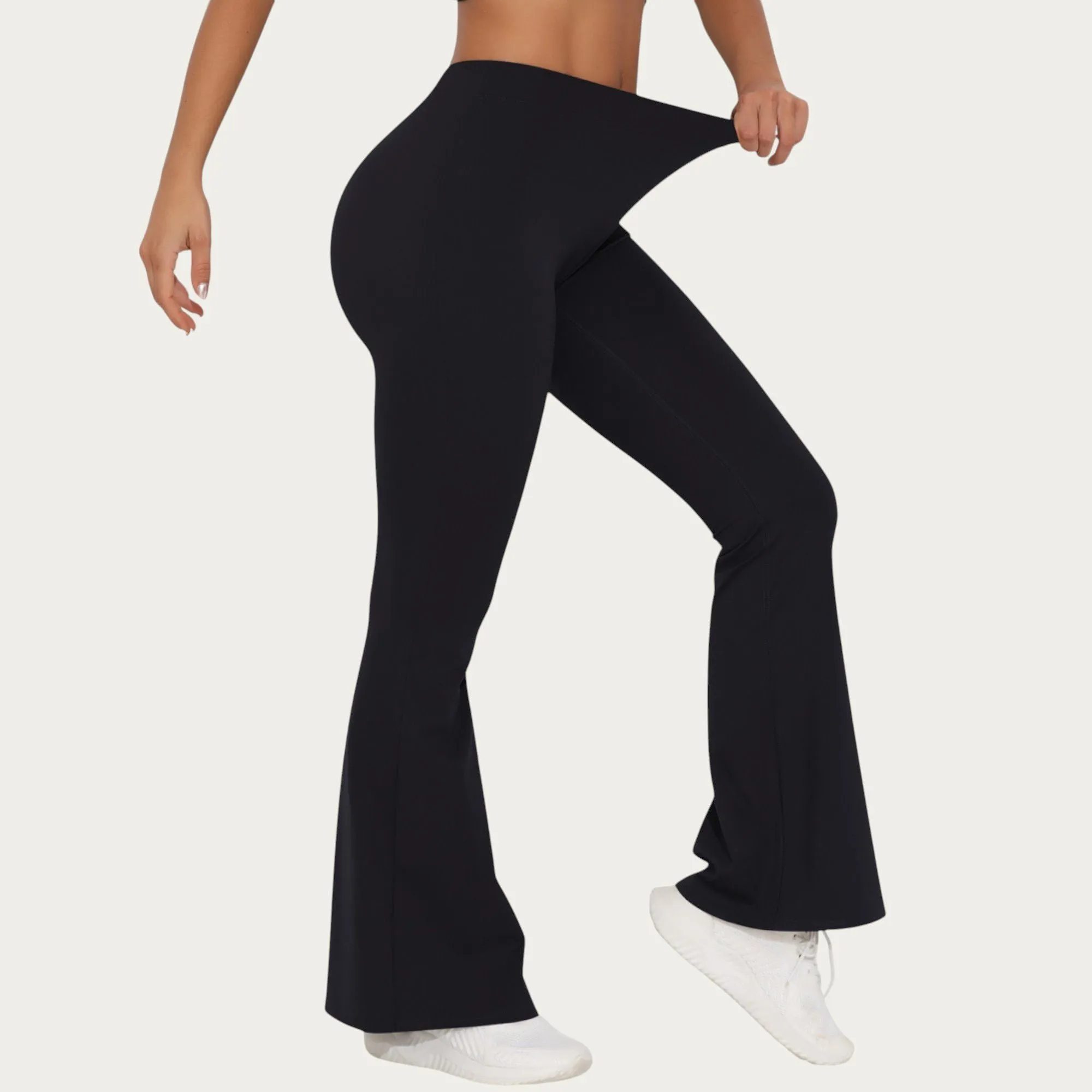 Anna-Kaci Active Women's High Waist Flare Leg Yoga Pants with Stretch Fit and Contoured Waistband sold by Anna-Kaci product image thumbnail 2