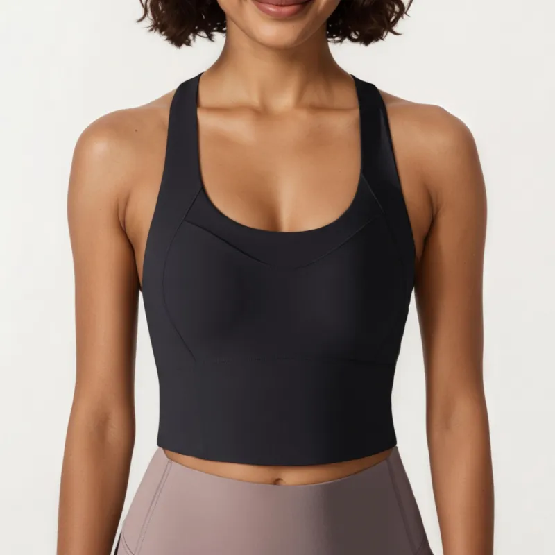 Anna-Kaci Active Women's Cross Back Sports Tank Top with Scoop Neckline and Wide Supportive Band made by Anna-Kaci