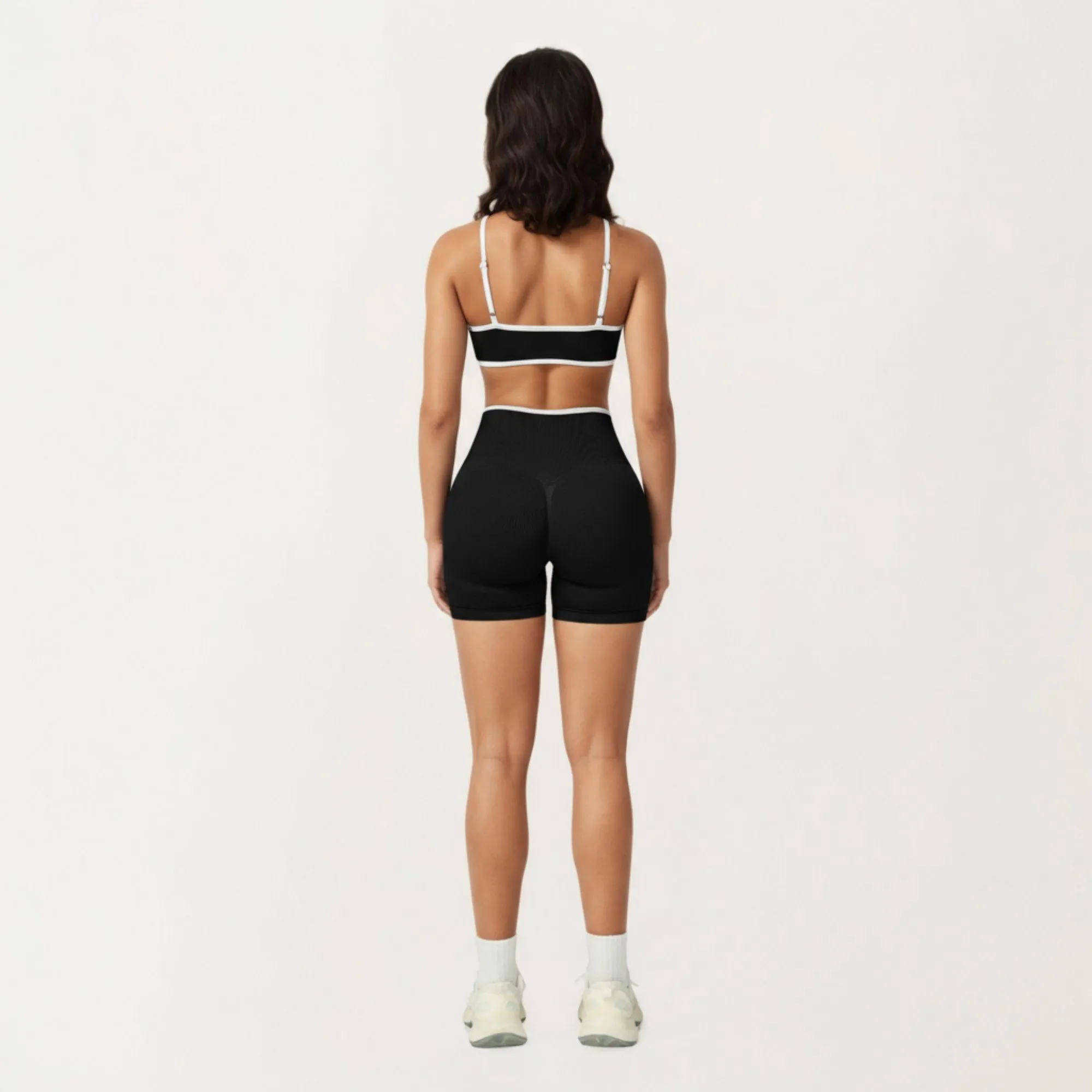 Anna-Kaci Active Women's Contrast Trim Scoop Neck Sports Bra with Adjustable Spaghetti Straps sold by Anna-Kaci product image thumbnail 4