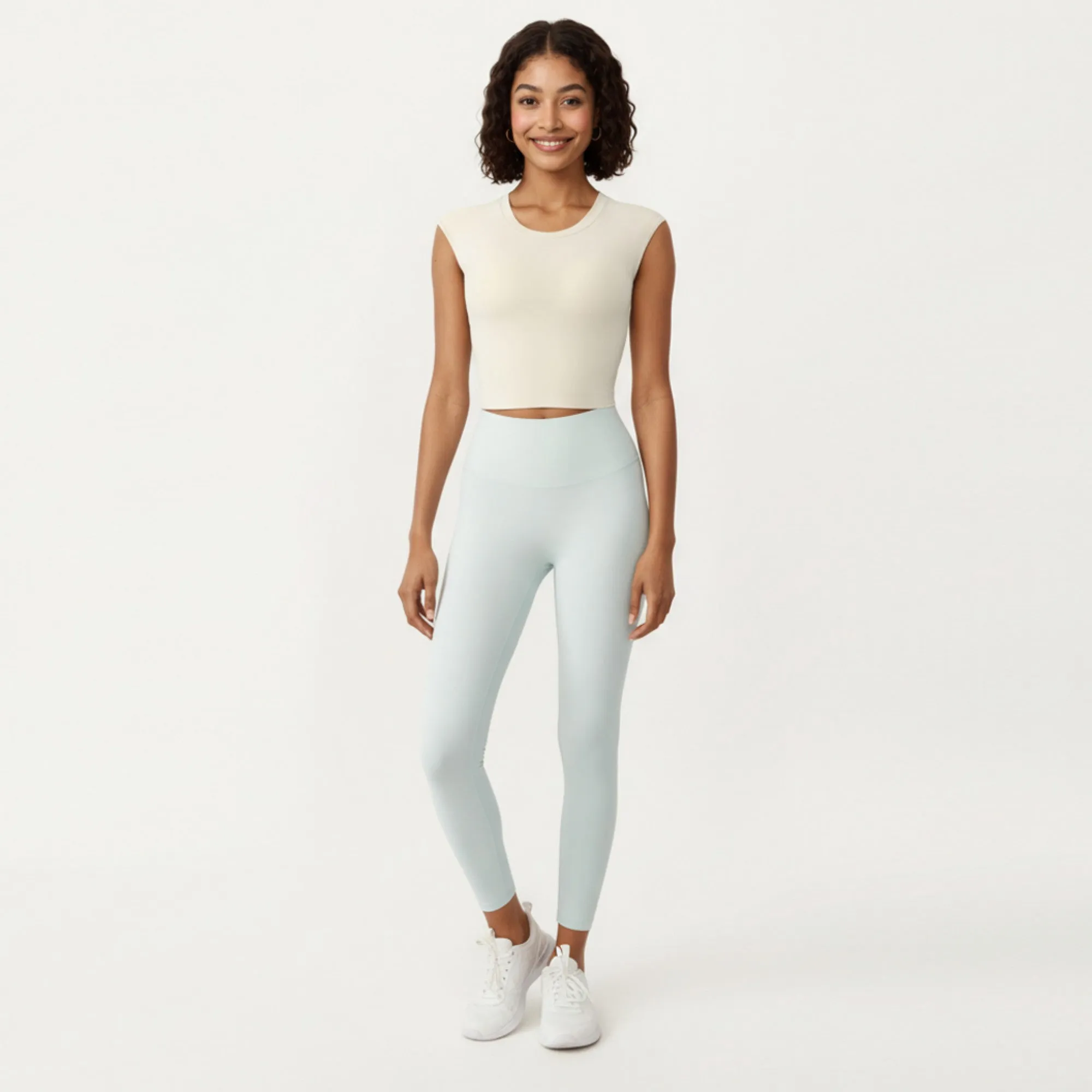 Anna-Kaci Active Women's Sleeveless Cropped Fitted Active Tank Top with Smooth Stretch Fabric and Crew Neckline sold by Anna-Kaci product image thumbnail 3