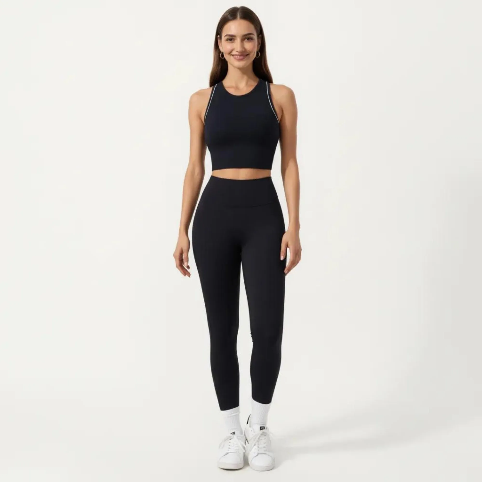 Anna-Kaci Active Women's Sleeveless Cropped Fitted Active Tank Top with Contrast Trim and Smooth Stretch Fabric sold by Anna-Kaci product image thumbnail 3