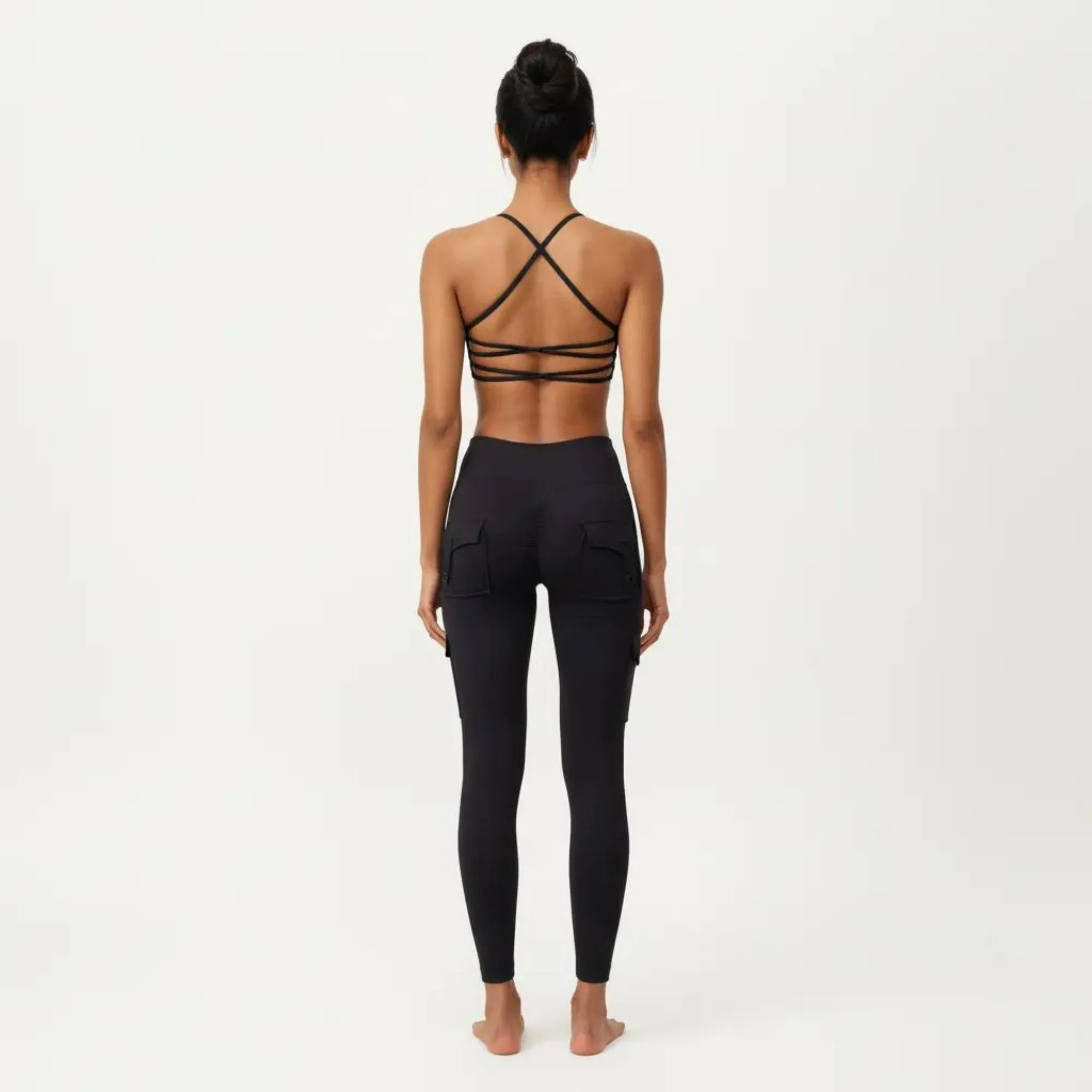 Anna-Kaci Active Women's Strappy Back Sports Bra with Scoop Neckline and Stretch Knit Fabric sold by Anna-Kaci product image thumbnail 4