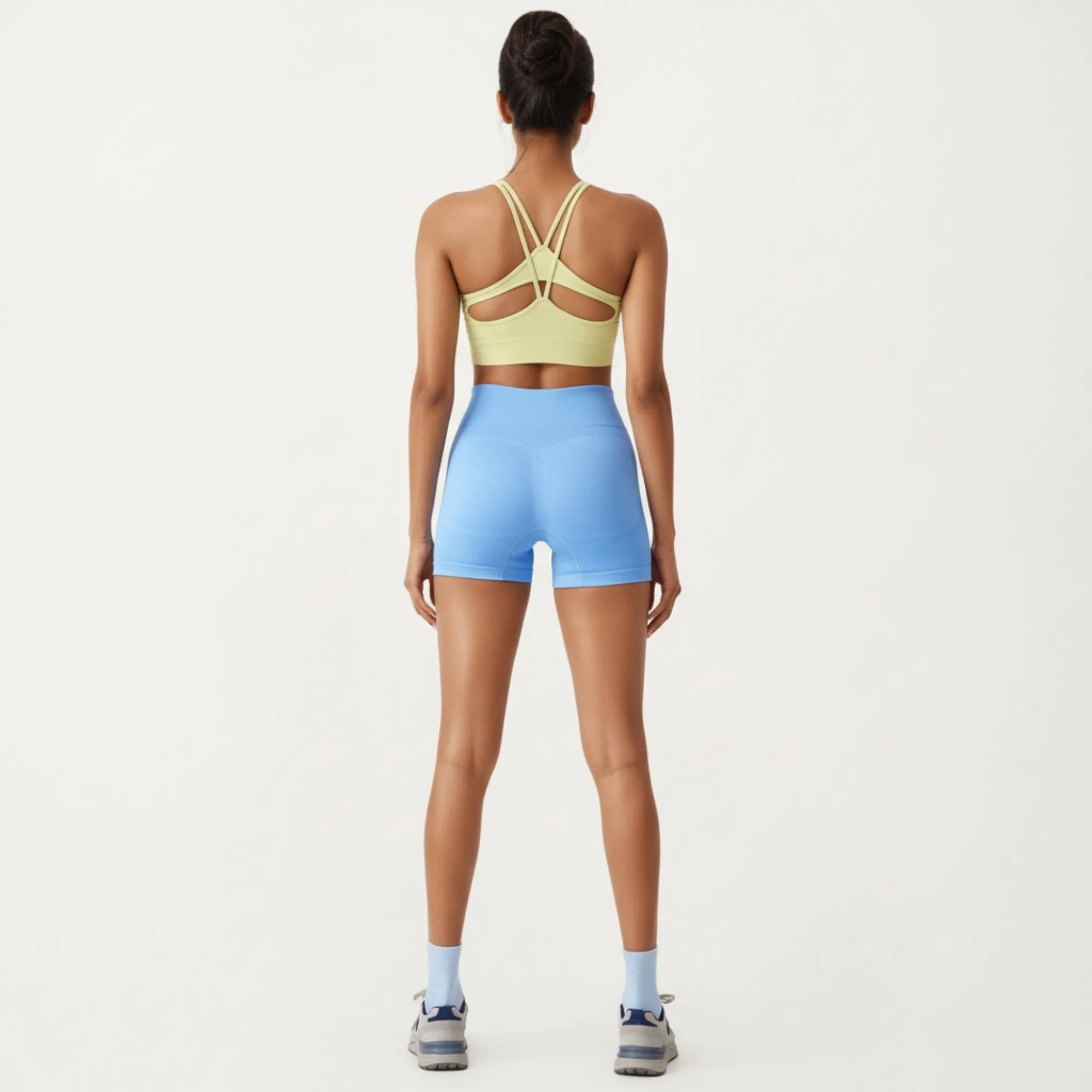 Anna-Kaci Active Women's Ribbed Sports Bra with Scoop Neckline and Stretch Knit Fabric sold by Anna-Kaci product image thumbnail 4