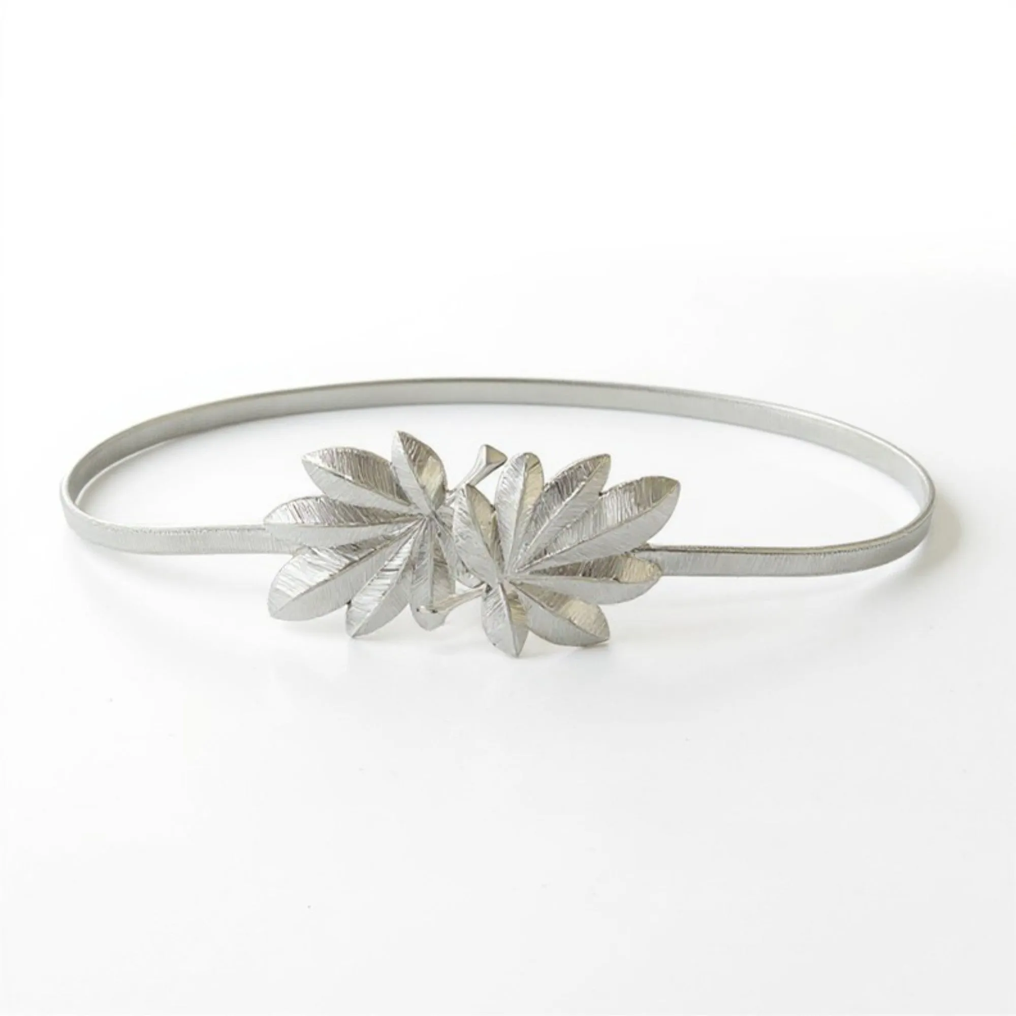 Anna-Kaci Women's Slim Metal Leaf Accent Waist Belt Decorative Fashion Belt sold by Anna-Kaci