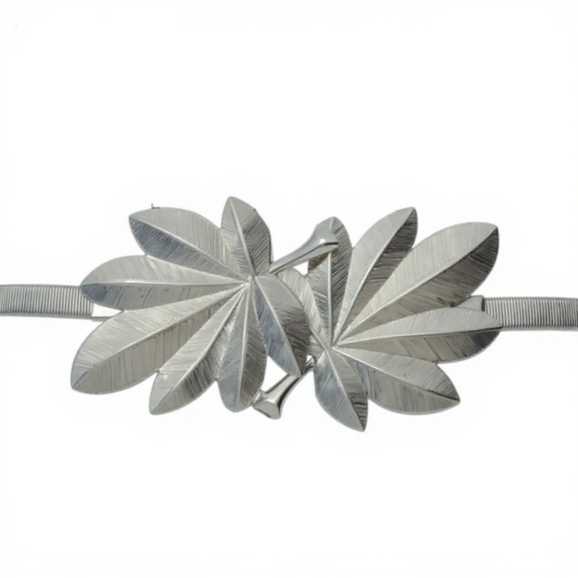 Anna-Kaci Women's Slim Metal Leaf Accent Waist Belt Decorative Fashion Belt sold by Anna-Kaci product image thumbnail 2