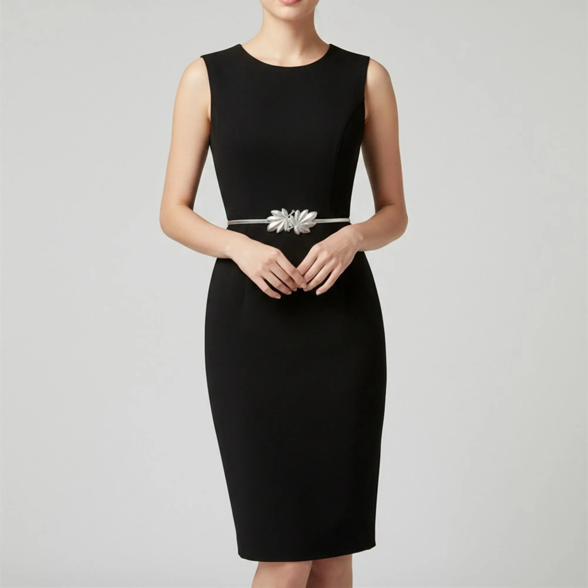 Anna-Kaci Women's Slim Metal Leaf Accent Waist Belt Decorative Fashion Belt sold by Anna-Kaci product image thumbnail 3