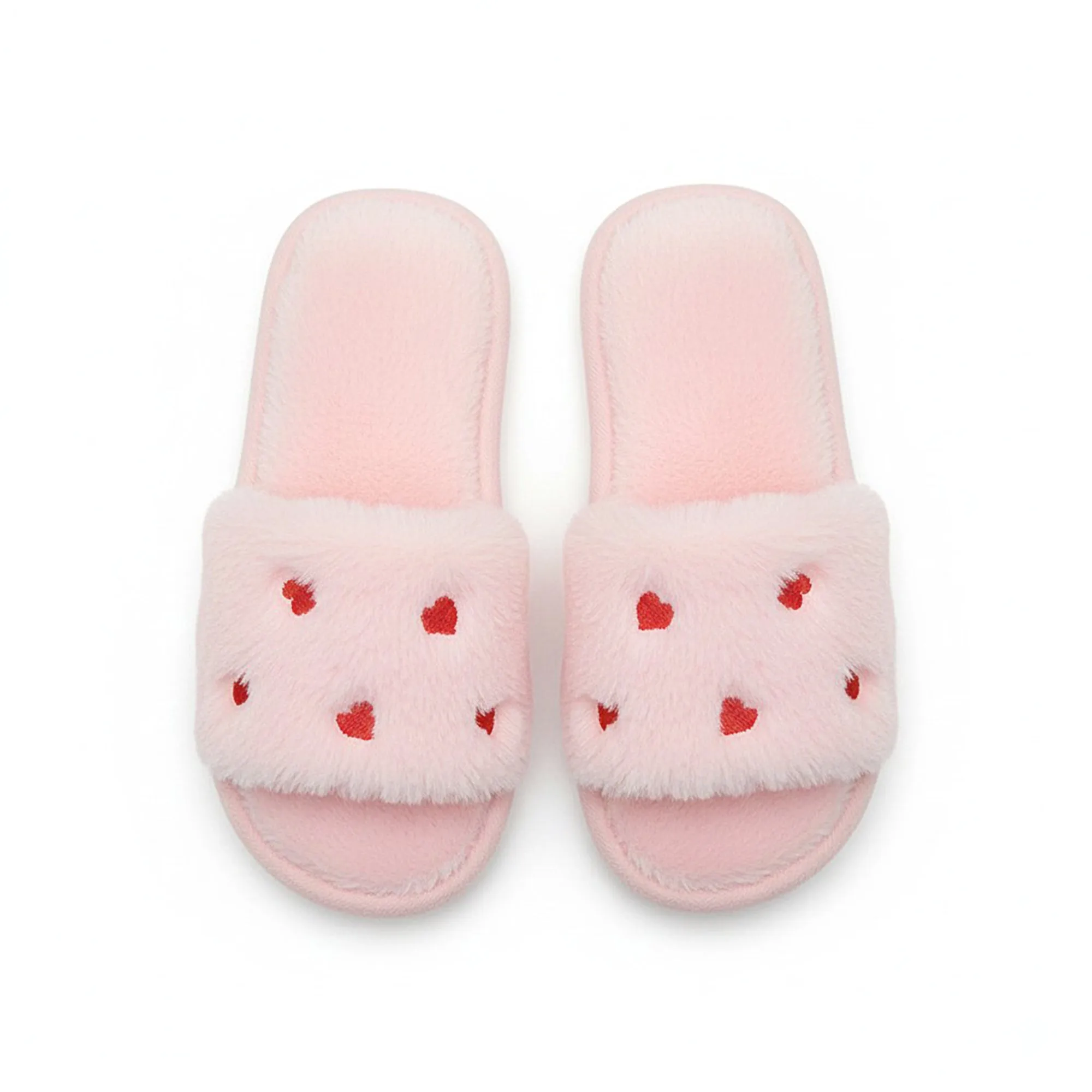 Anna-Kaci Lounge Women's Plush Slide House Slippers with Valentine Heart Pattern Upper and Cushioned Footbed sold by Anna-Kaci product image thumbnail 2
