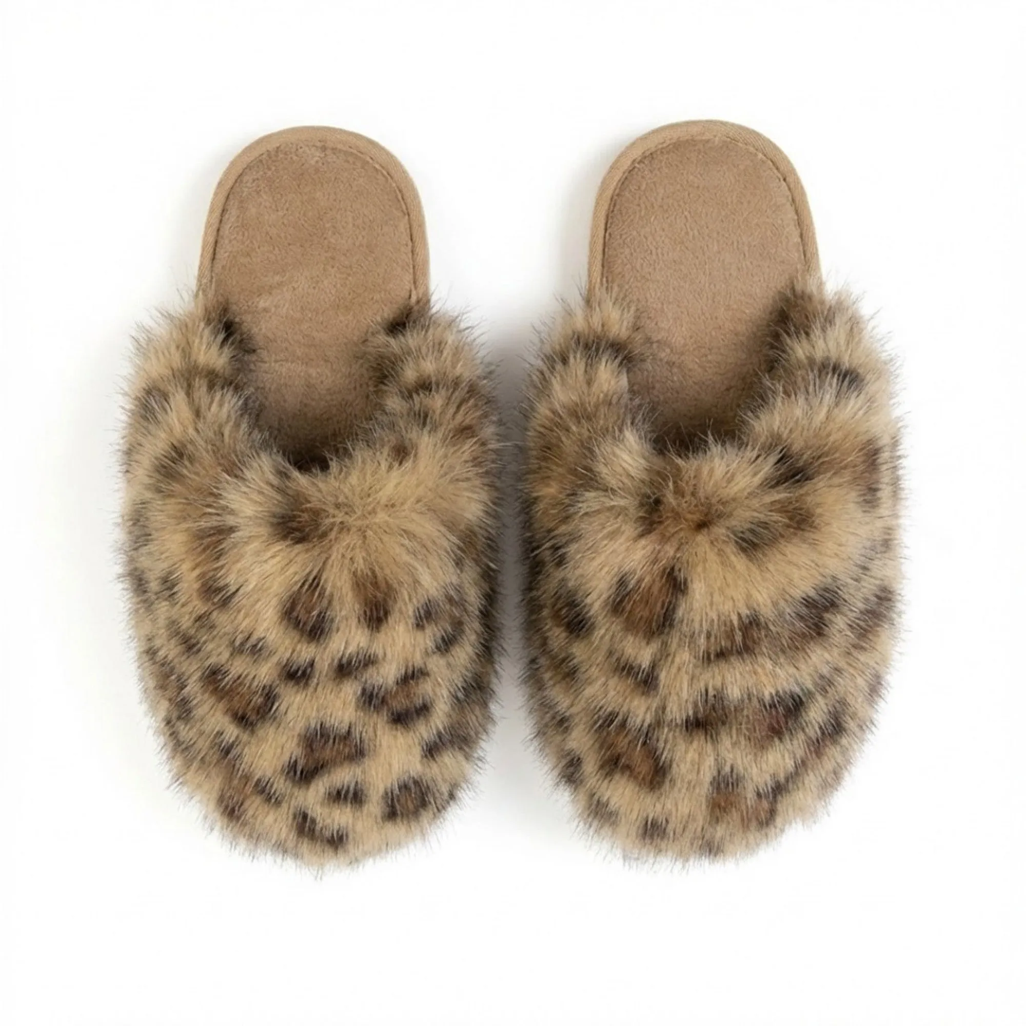 Anna-Kaci Lounge Women's Plush Leopard Print Faux Fur Mule Slippers with Cushioned Footbed sold by Anna-Kaci product image thumbnail 2