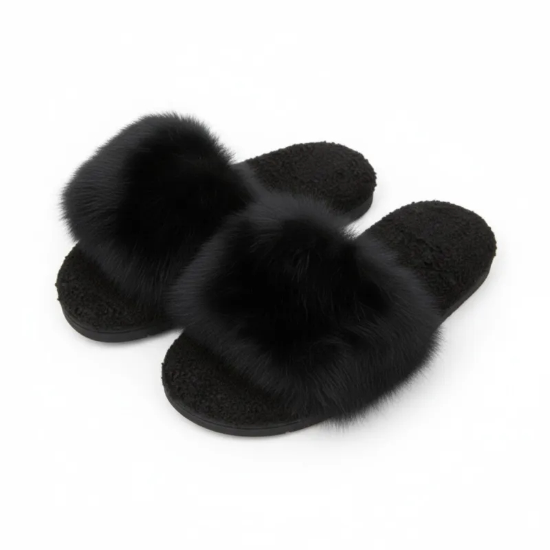 Anna-Kaci Lounge Women's Plush Slide House Slippers with Oversized Faux Fur Upper and Soft Cushioned Footbed made by Anna-Kaci