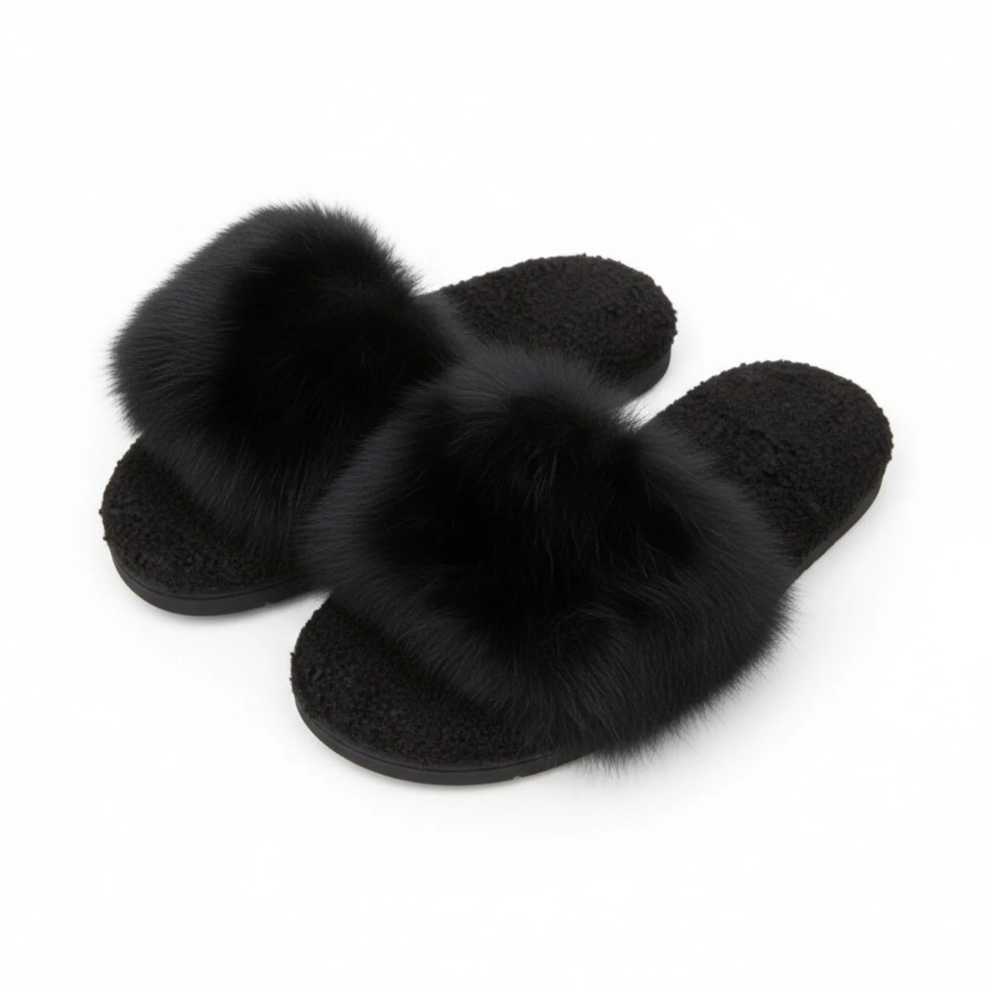 Anna-Kaci Lounge Women's Plush Slide House Slippers with Oversized Faux Fur Upper and Soft Cushioned Footbed sold by Anna-Kaci