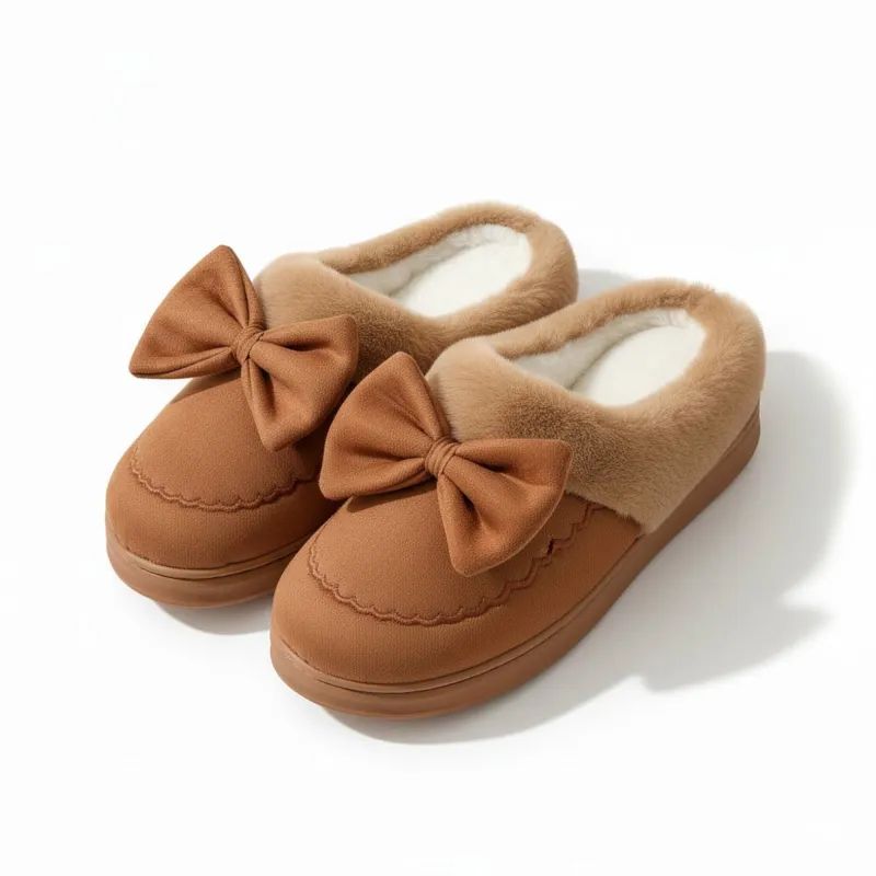 Anna-Kaci Lounge Women's Closed Toe Mule House Slippers with Decorative Bow Detail and Cushioned Sole made by Anna-Kaci