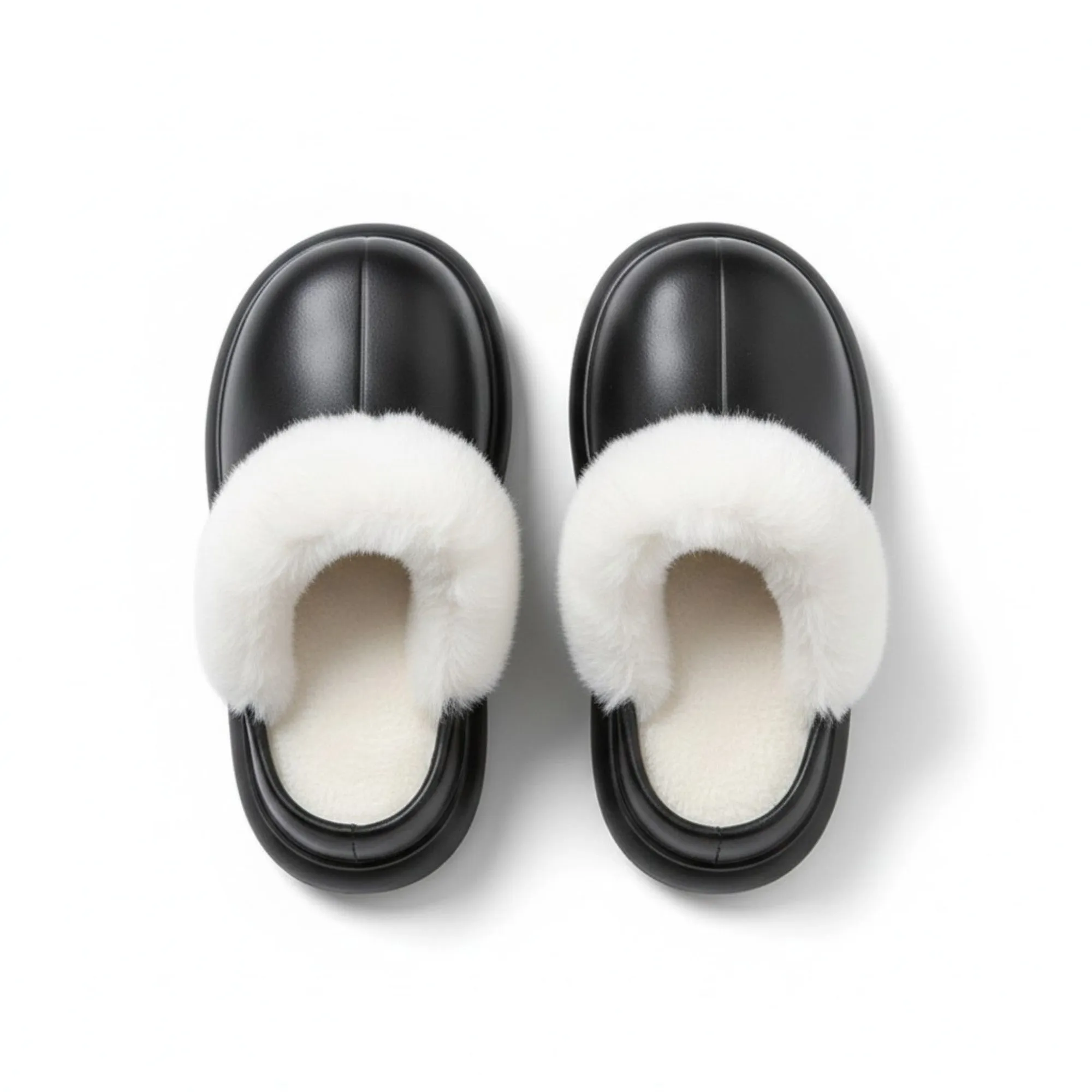 Anna-Kaci Lounge Women's Closed Toe Mule House Slippers with Smooth Upper and Plush Faux Shearling Trim sold by Anna-Kaci product image thumbnail 2
