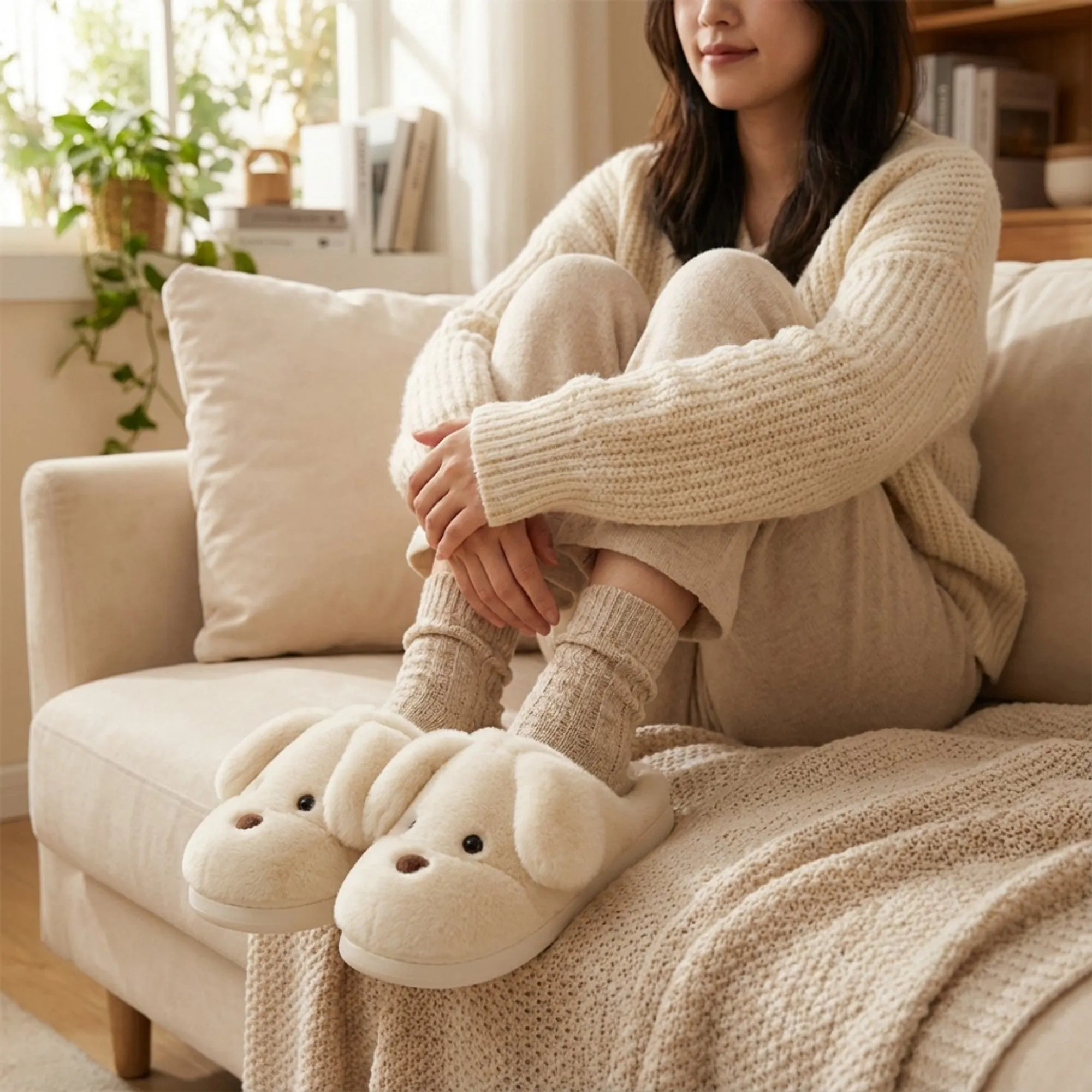 Anna-Kaci Lounge Women's Plush Dog Mule House Slippers with Soft Sculpted Face and Cushioned Sole sold by Anna-Kaci product image thumbnail 3