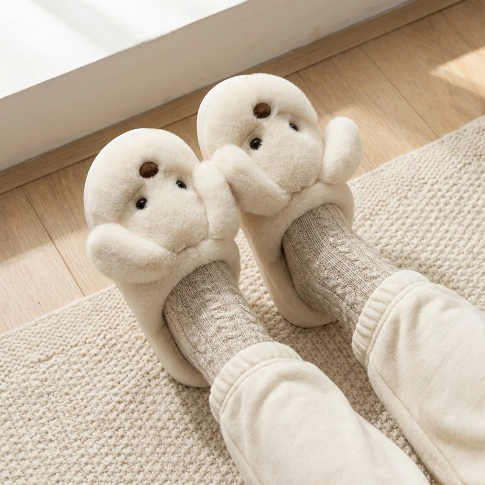 Anna-Kaci Lounge Women's Plush Dog Mule House Slippers with Soft Sculpted Face and Cushioned Sole sold by Anna-Kaci product image thumbnail 4