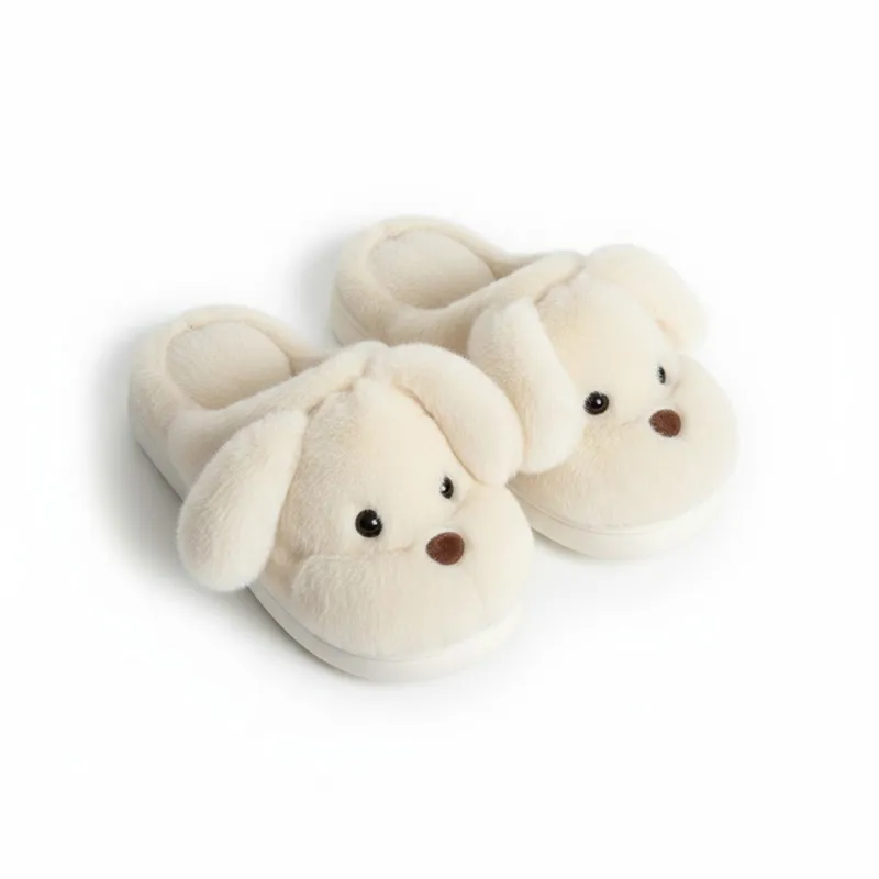 Anna-Kaci Lounge Women's Plush Dog Mule House Slippers with Soft Sculpted Face and Cushioned Sole made by Anna-Kaci