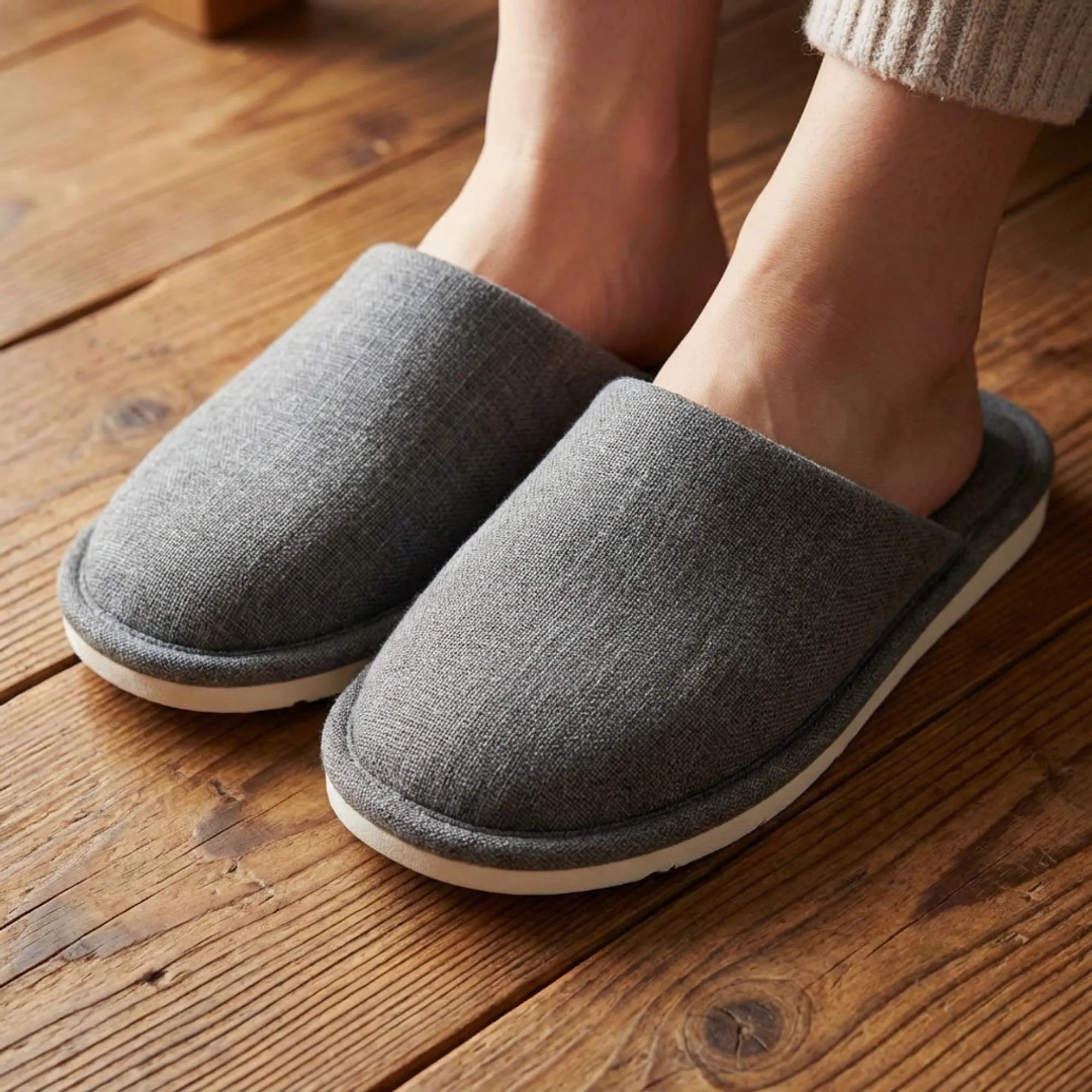 Anna-Kaci Lounge Women's Closed Toe Slide House Slippers with Woven Texture Upper and Cushioned Footbed sold by Anna-Kaci product image thumbnail 4