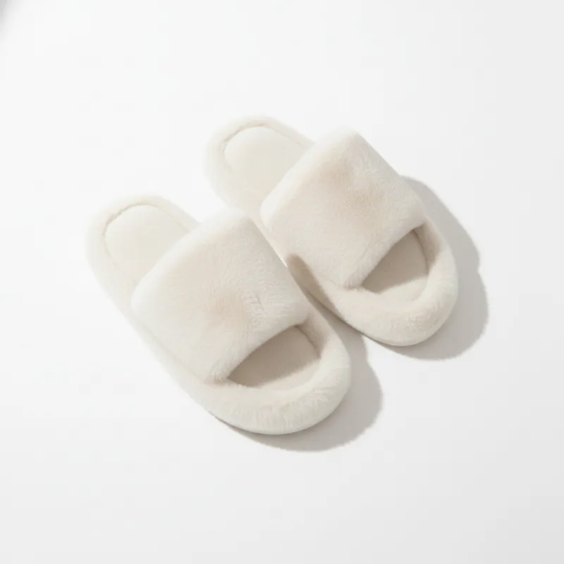 Anna-Kaci Lounge Women's Plush Open Toe Slide House Slippers with Wide Soft Upper and Cushioned Footbed made by Anna-Kaci