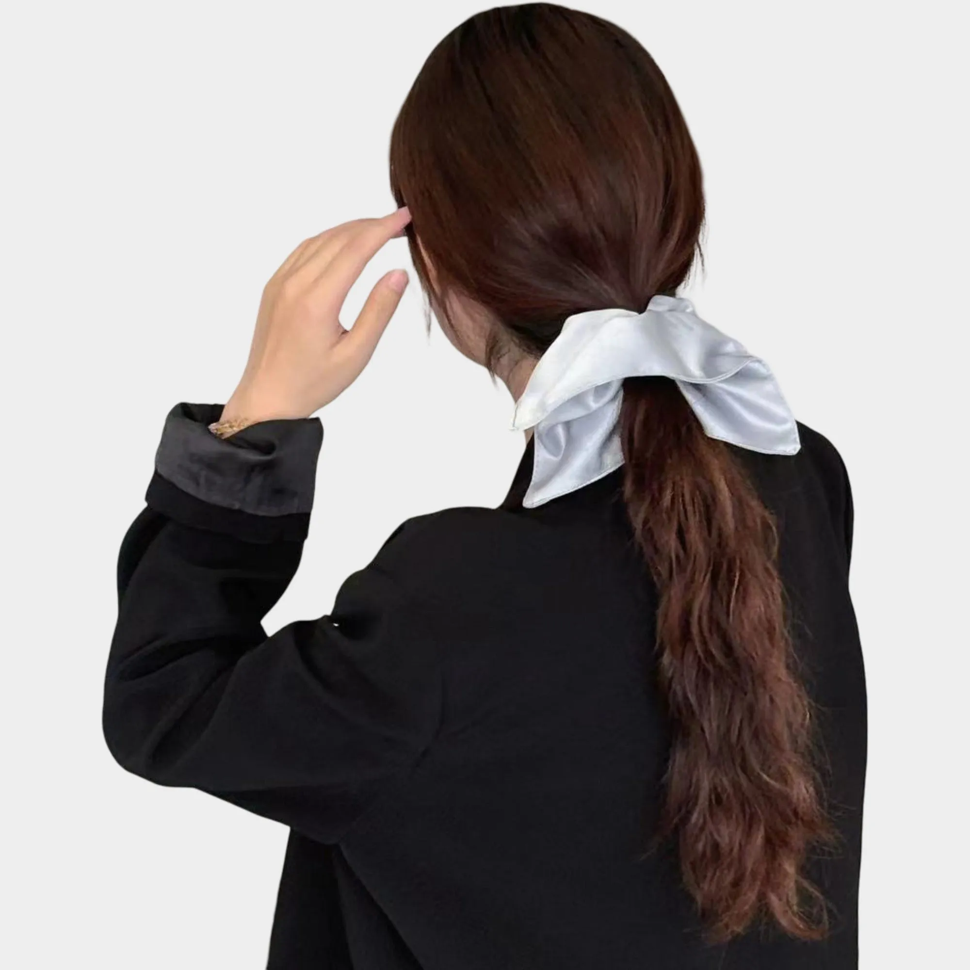 Anna-Kaci 2 Pack Satin Scrunchies Soft Hair Ties with Elegant Finish sold by Anna-Kaci product image thumbnail 3