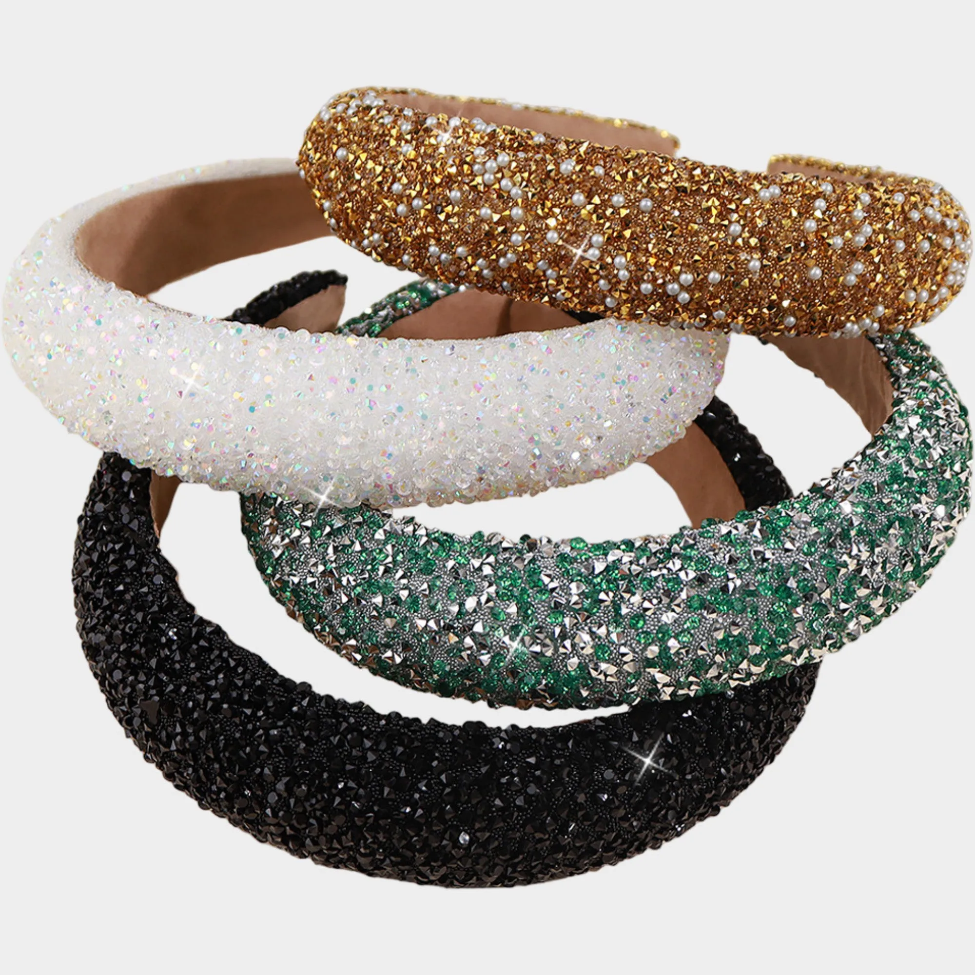 Anna-Kaci Womens Rhinestone Padded Headbands Two Pack Wide Sparkle Hair Accessories sold by Anna-Kaci product image thumbnail 3