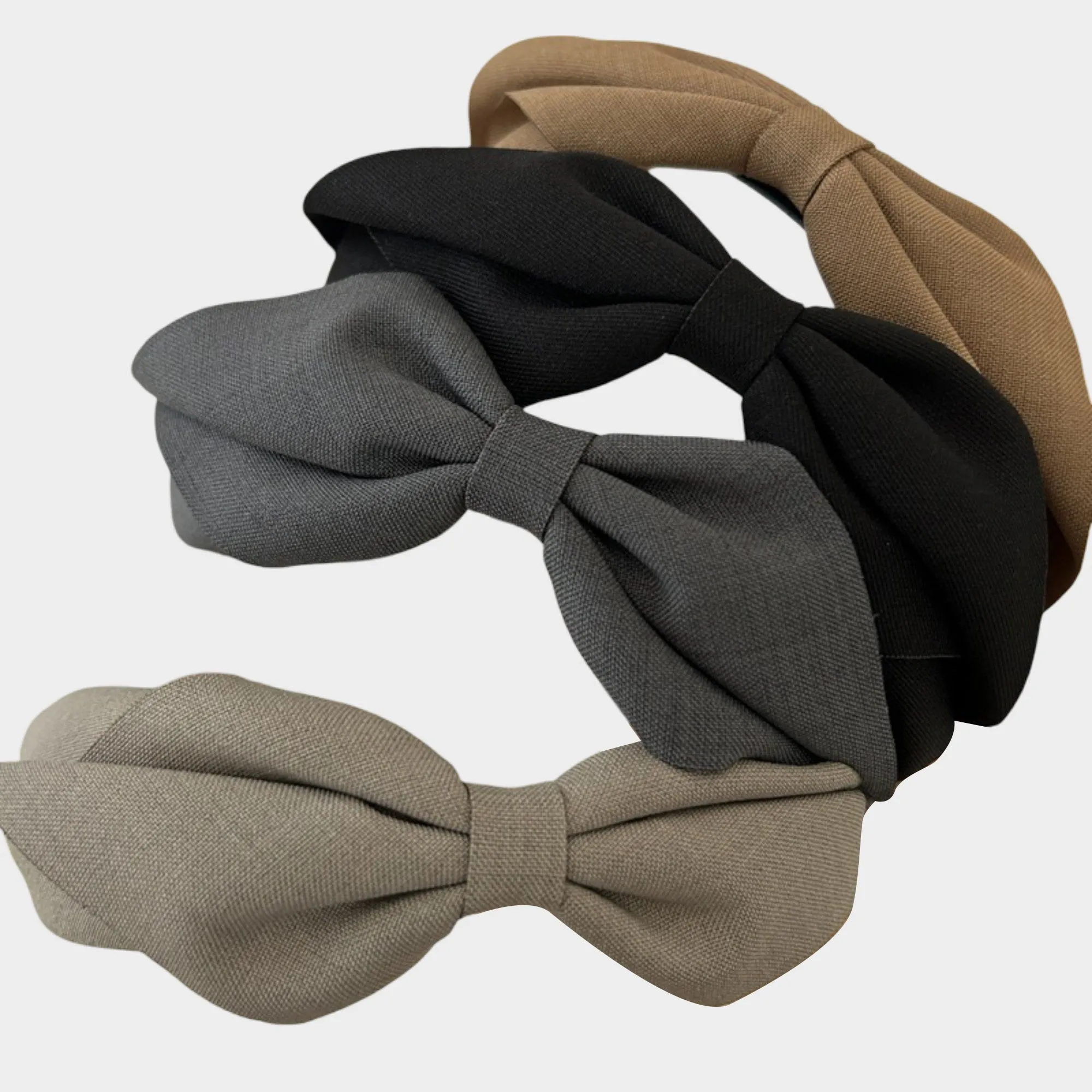 Womens Fabric Bow Headbands Two Pack Soft Structured Headband Set sold by Anna-Kaci product image thumbnail 4