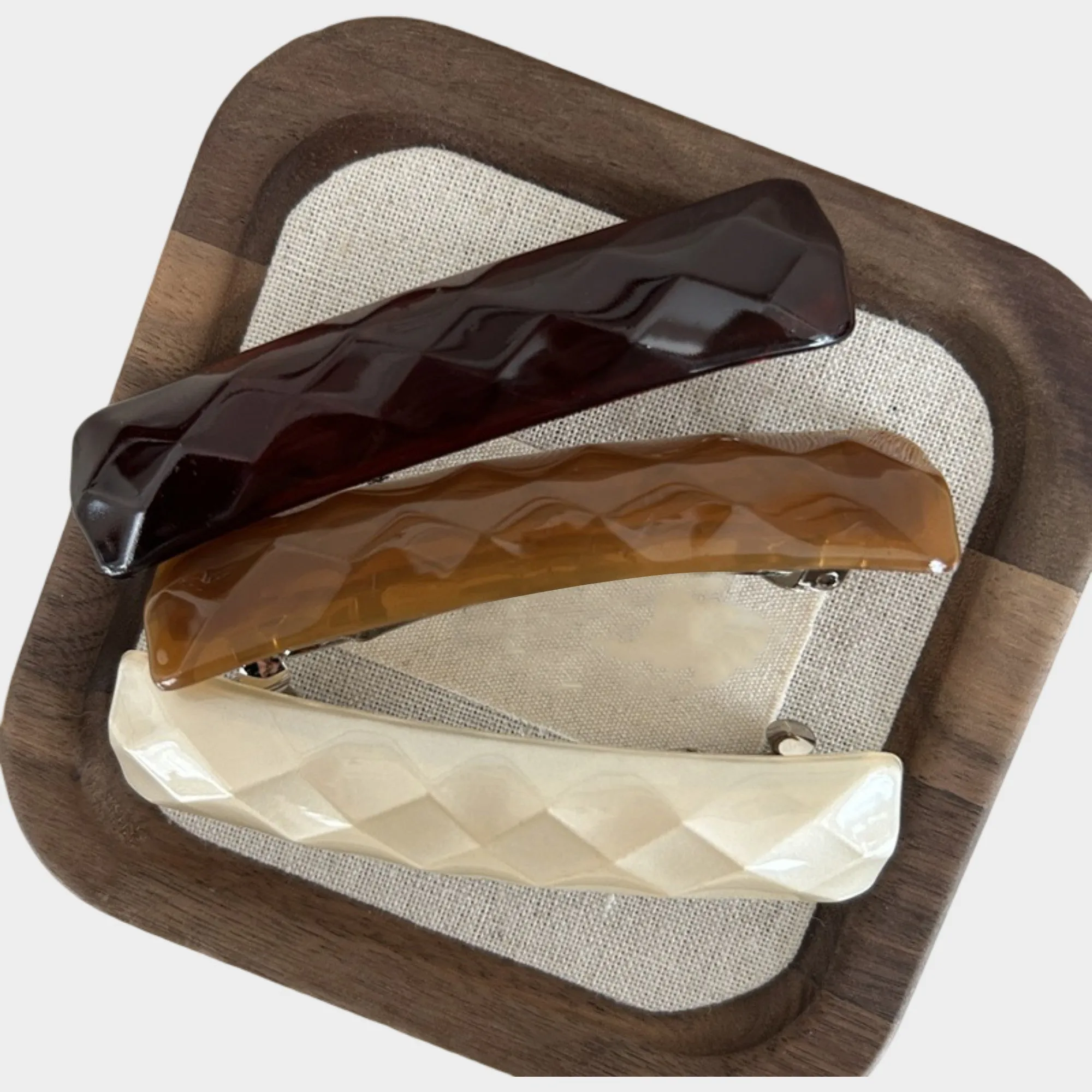 Anna-Kaci Womens Geometric Textured Hair Barrette Clips 3 Pack Same Color Set sold by Anna-Kaci product image thumbnail 3