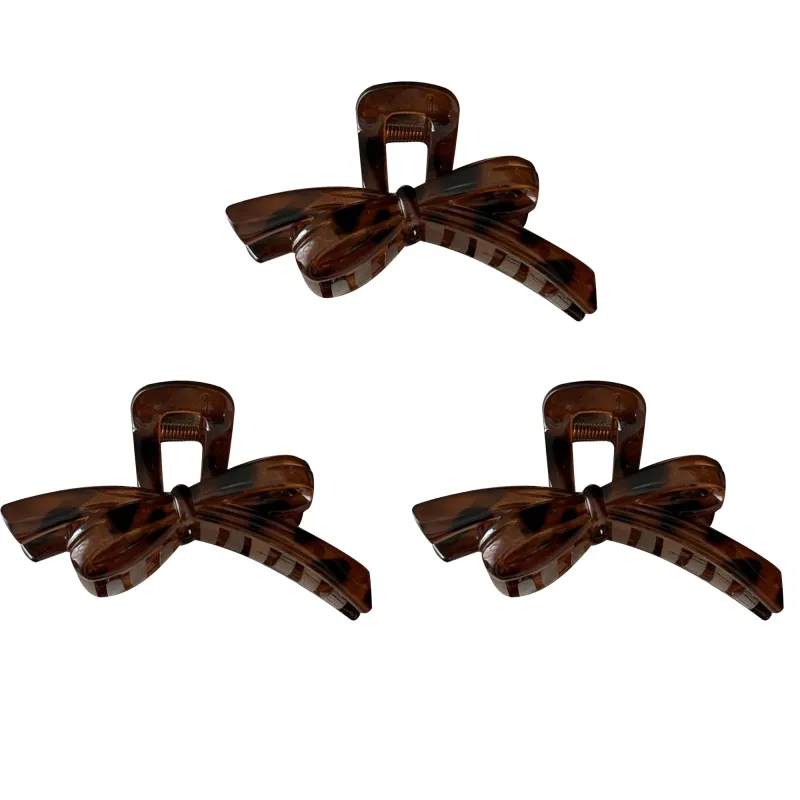 Anna-Kaci Womens Bow Style Hair Claw Clips Three Pack Medium Size made by Anna-Kaci