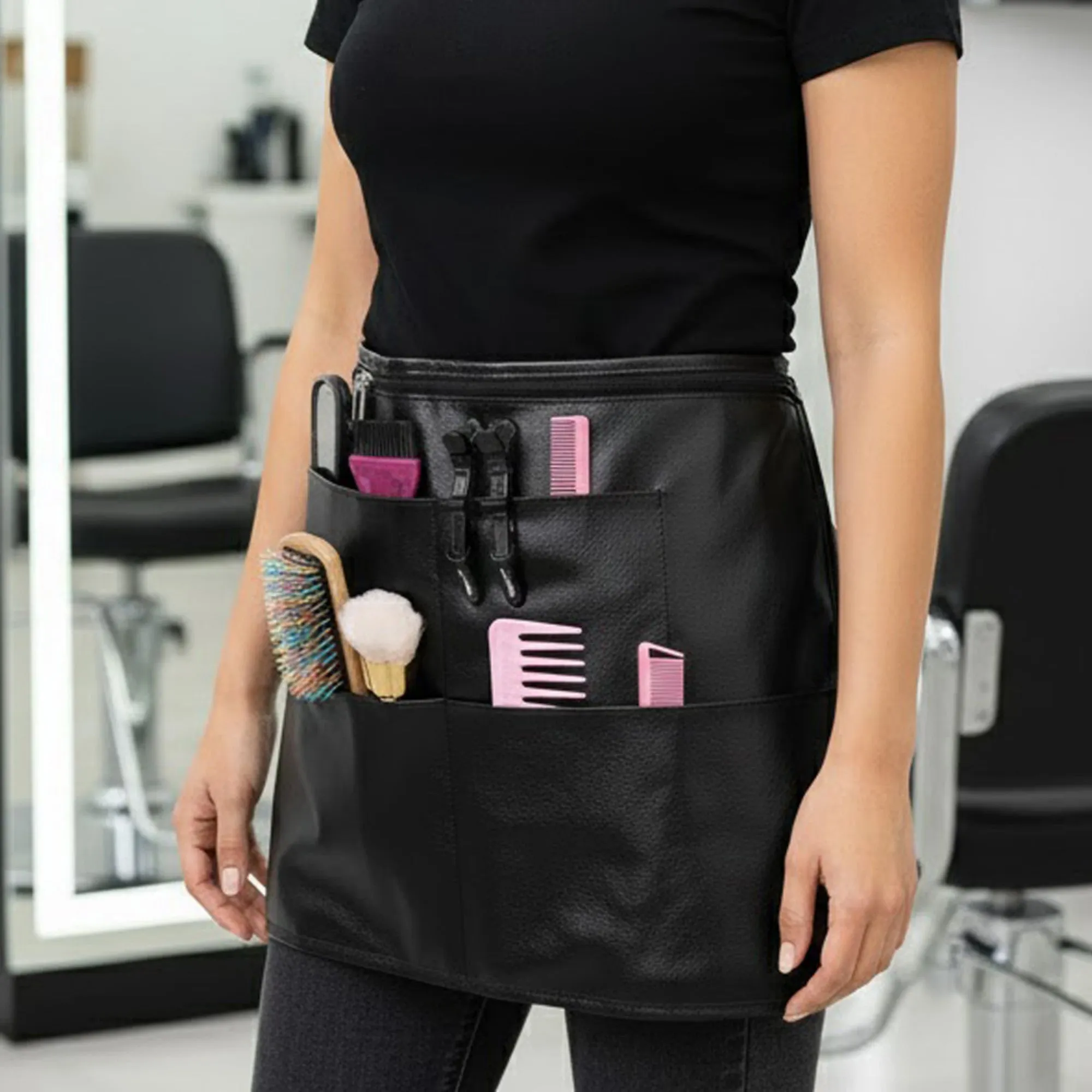 Anna-Kaci Utility Waist Apron with Zipper Pocket Adjustable Buckle Strap and Multiple Front Storage Pockets sold by Anna-Kaci product image thumbnail 2