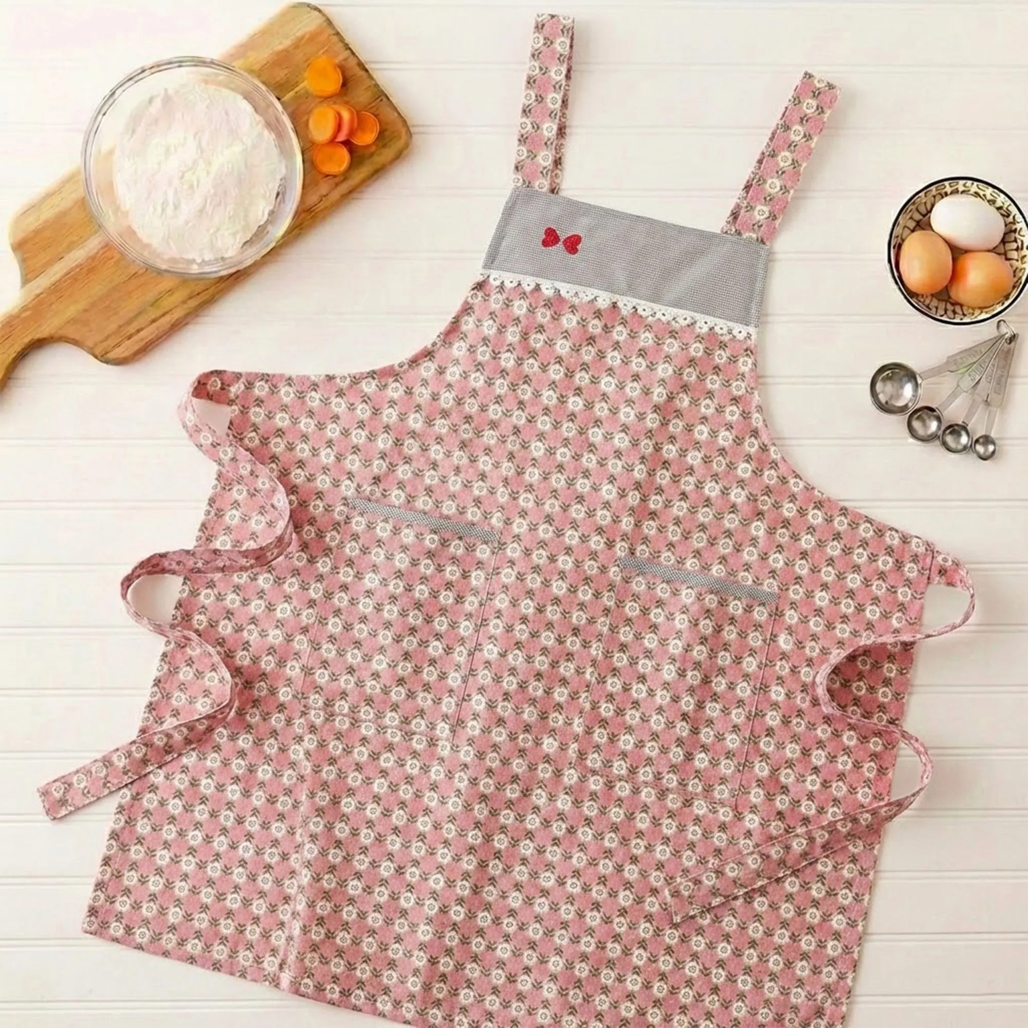 Anna-Kaci Adjustable Printed Full Apron with Bib Front and Waist Ties sold by Anna-Kaci product image thumbnail 3