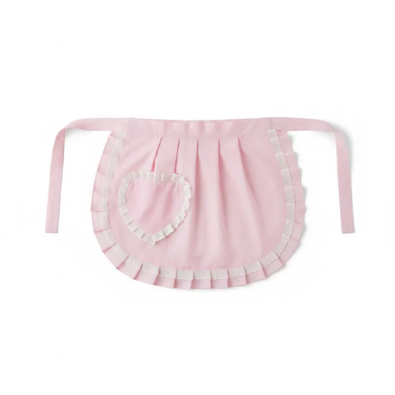 Anna-Kaci Decorative Waist Apron with Ruffle Trim Heart Pocket and Adjustable Ties made by Anna-Kaci