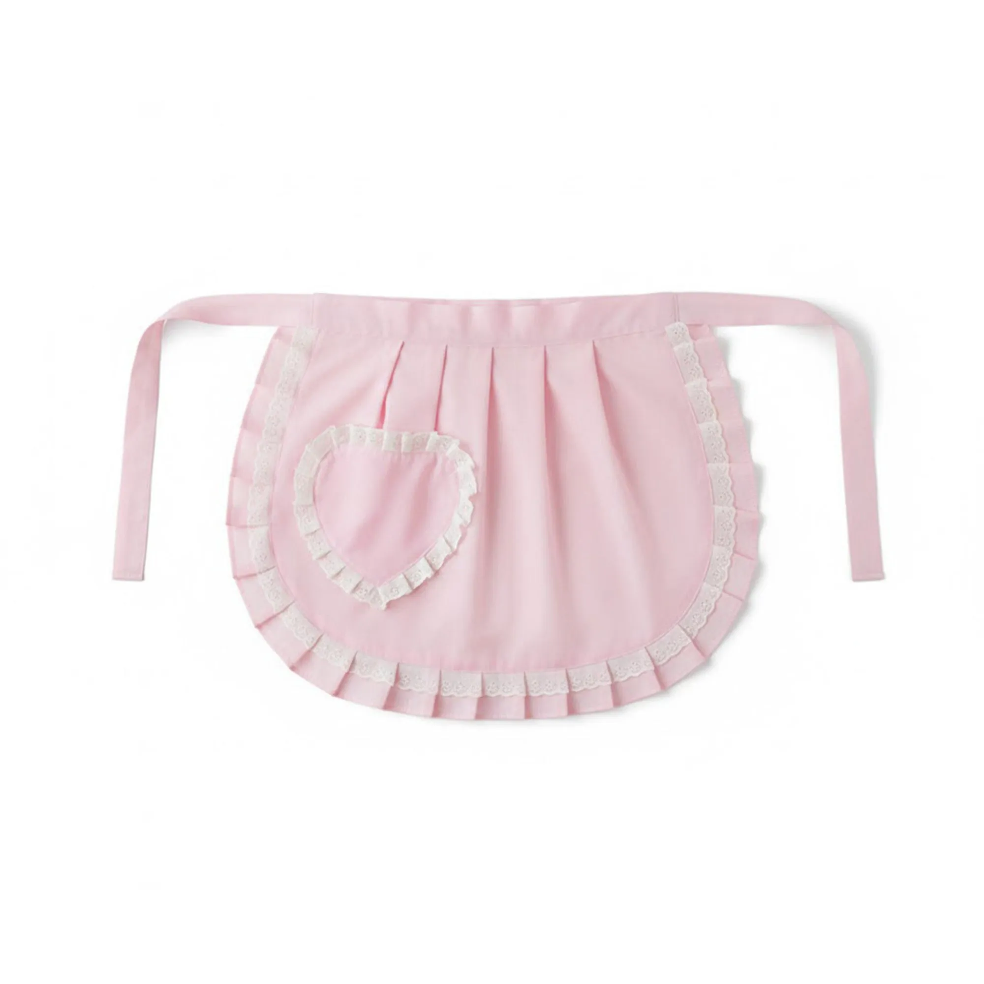 Anna-Kaci Decorative Waist Apron with Ruffle Trim Heart Pocket and Adjustable Ties sold by Anna-Kaci