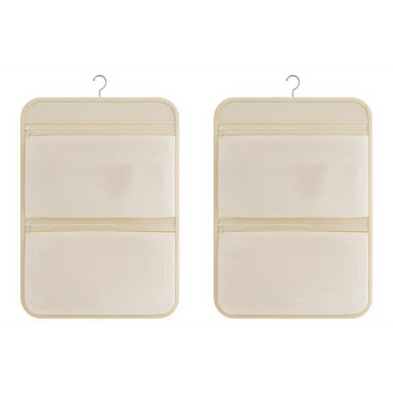 Anna-Kaci 2pcs Women's Hanging Organizer with Dual Zippered Compartments Space-Saving Storage Design for Closets Bathrooms made by Anna-Kaci